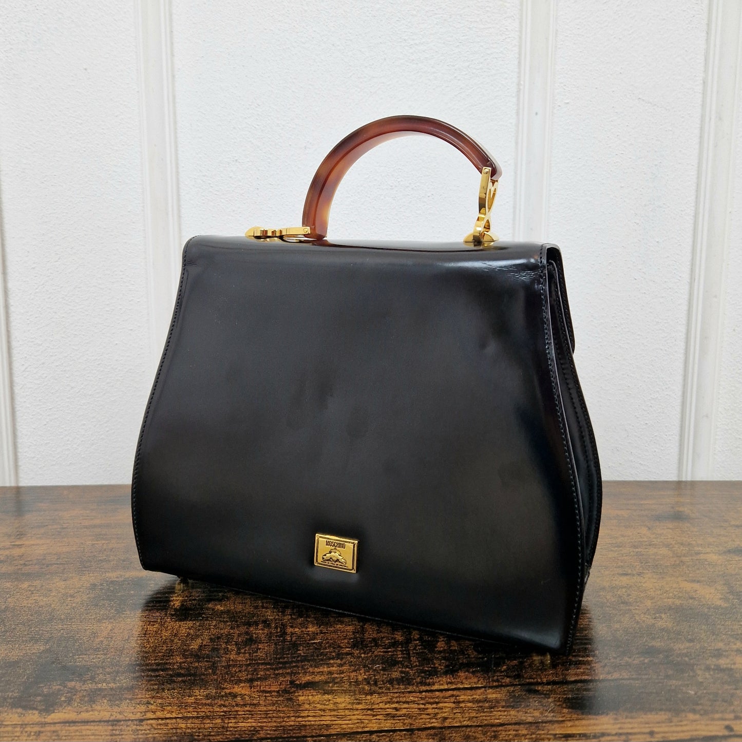 Moschino | Borsa vintage nera  chiusura cuore