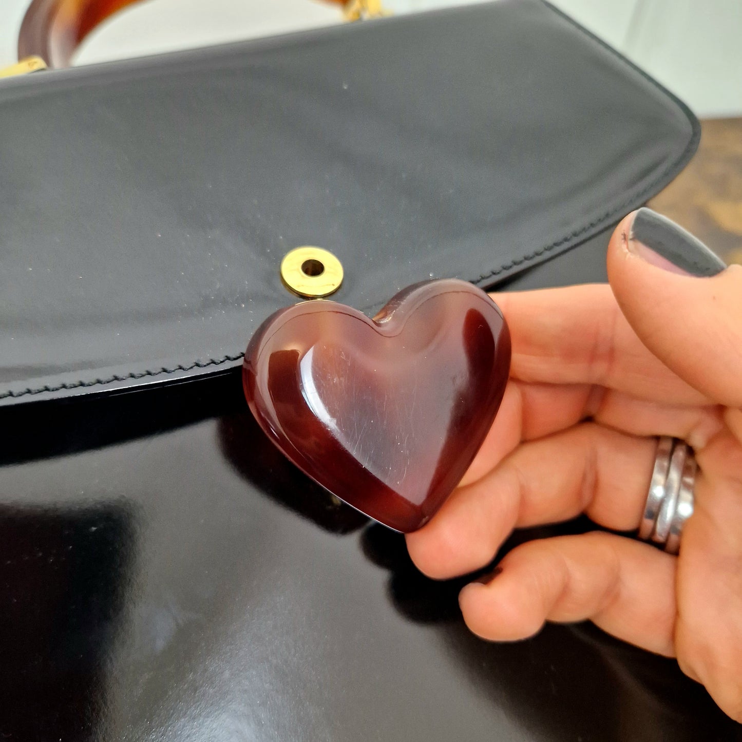 Moschino | Borsa vintage nera  chiusura cuore