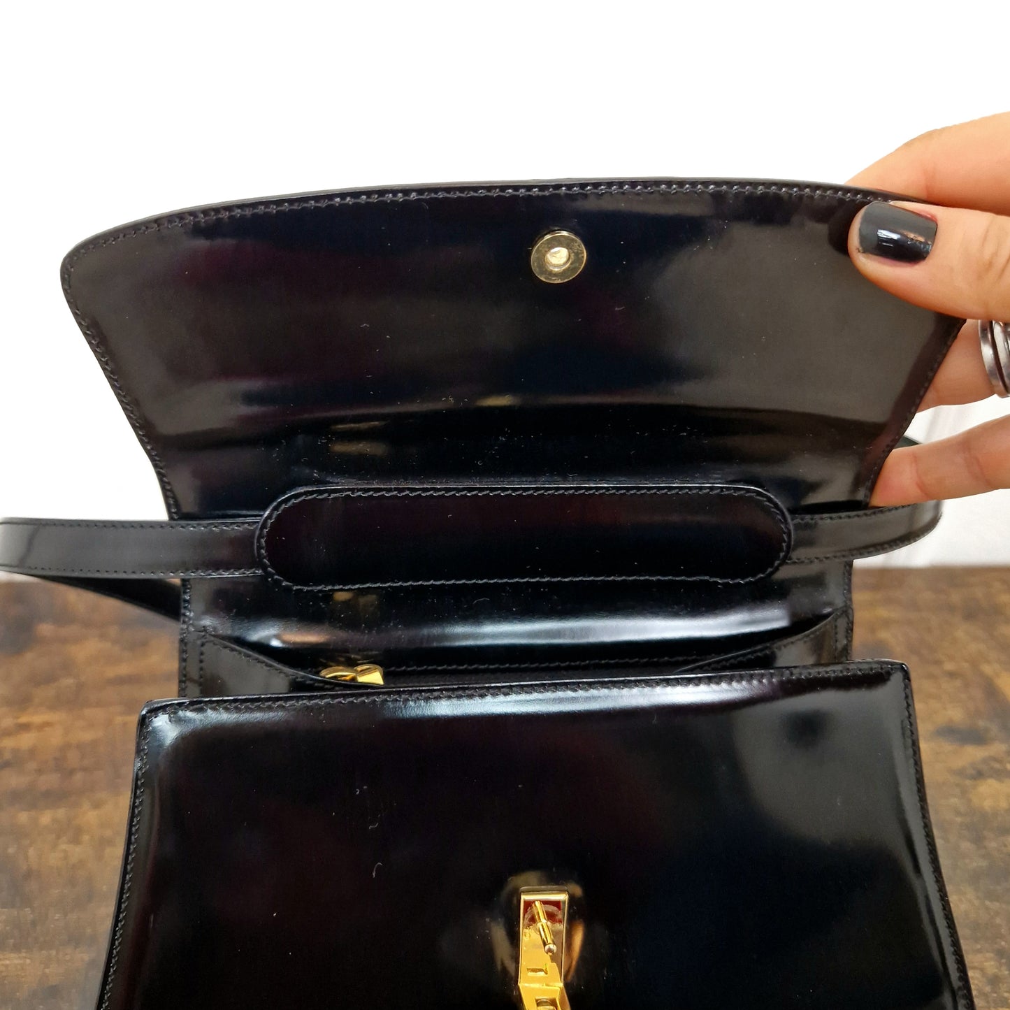 Moschino | Borsa vintage nera  chiusura cuore