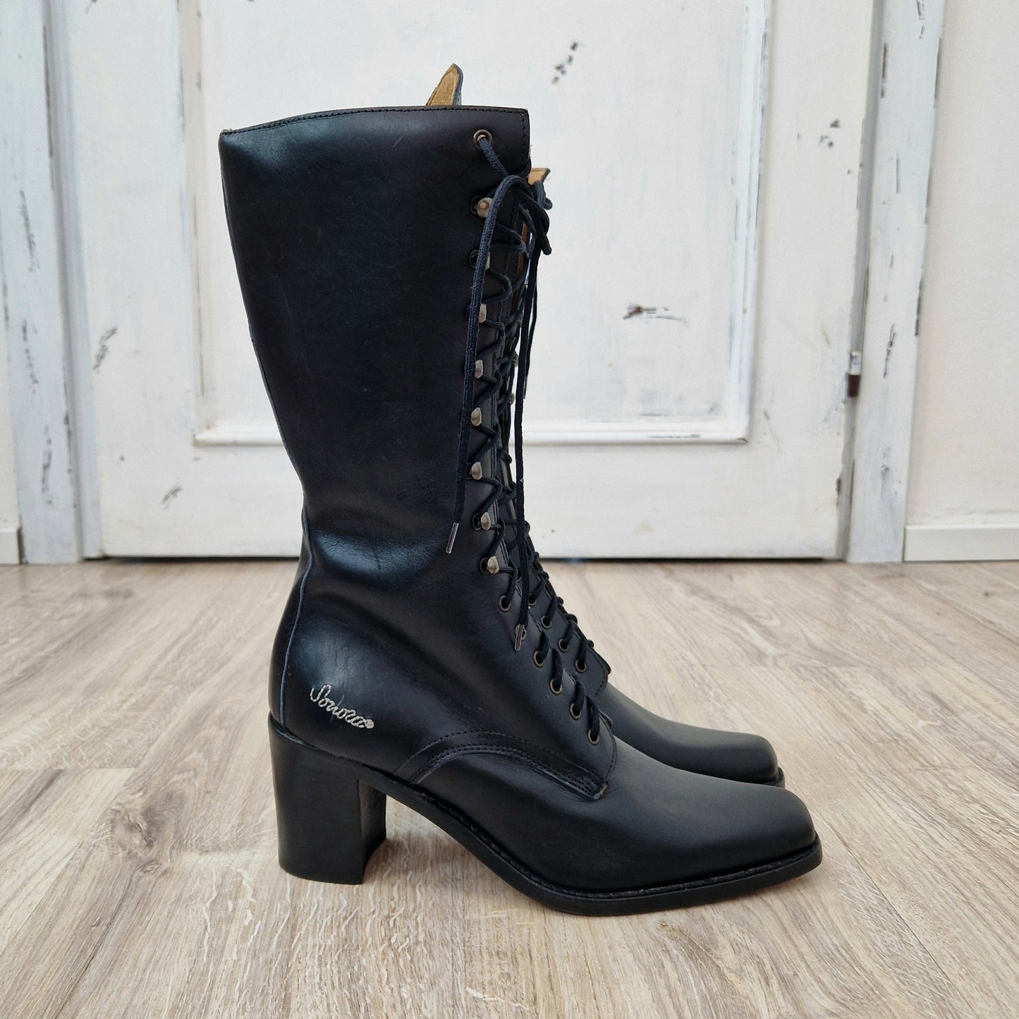 Sonora Boots | Stivali stringati in pelle nera