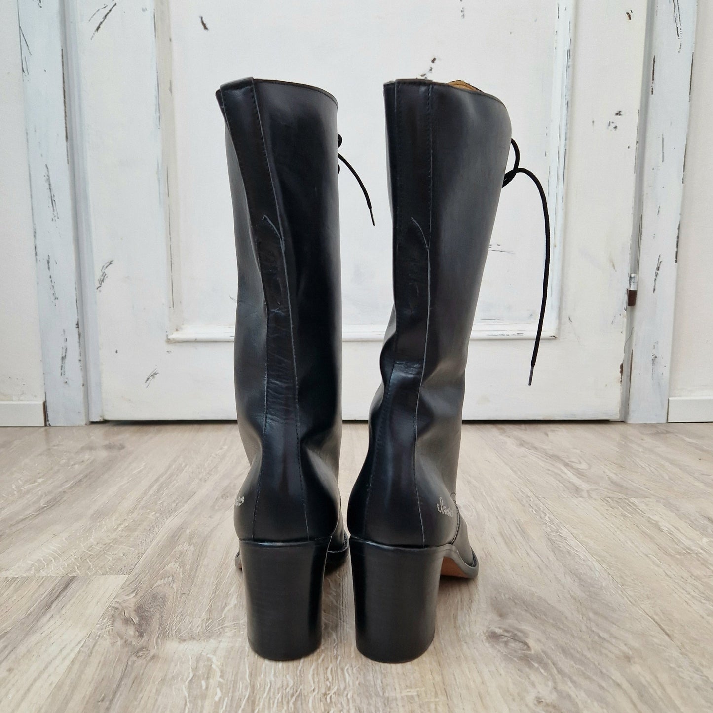 Sonora Boots | Stivali stringati in pelle nera