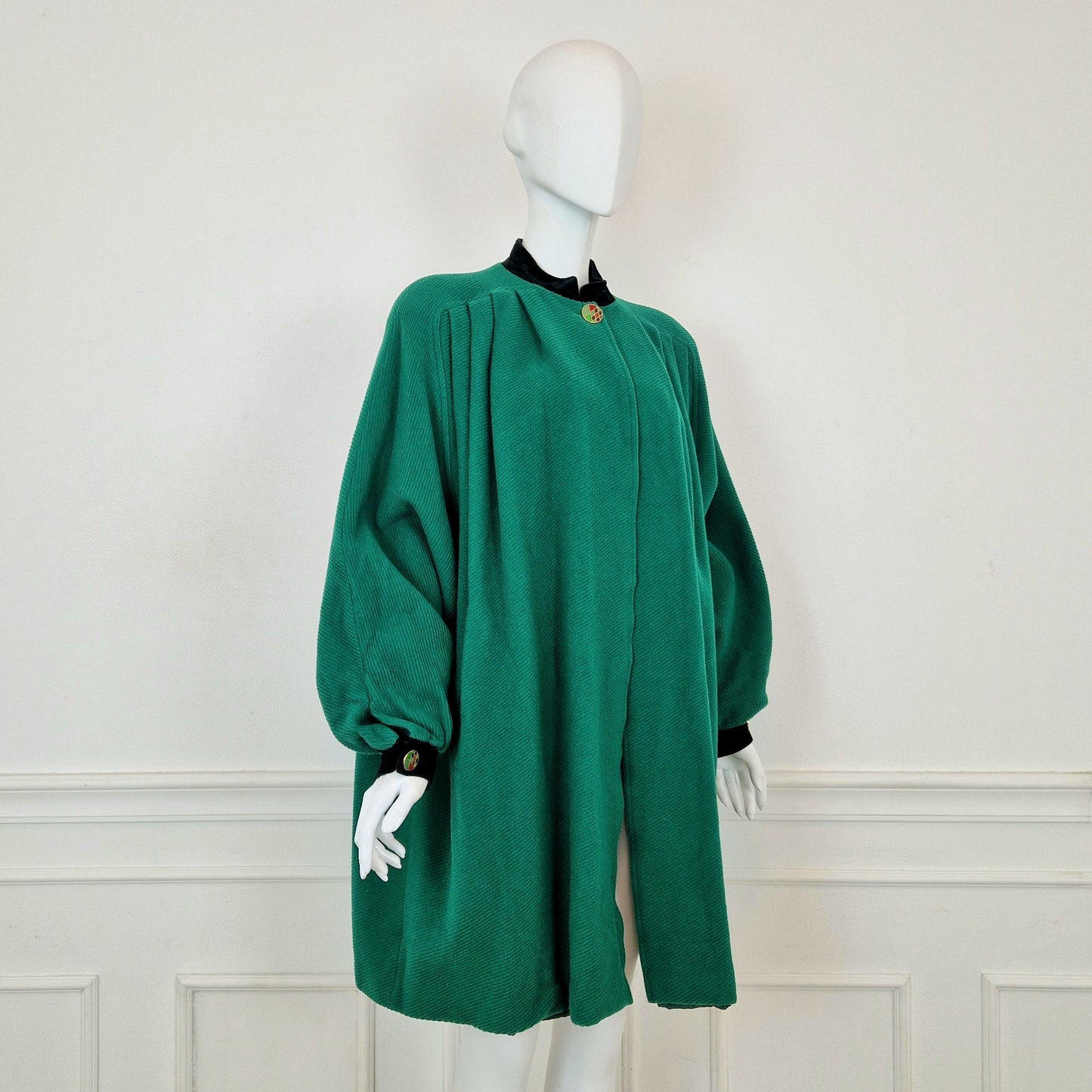 Valentino | Cappotto verde manica ampia