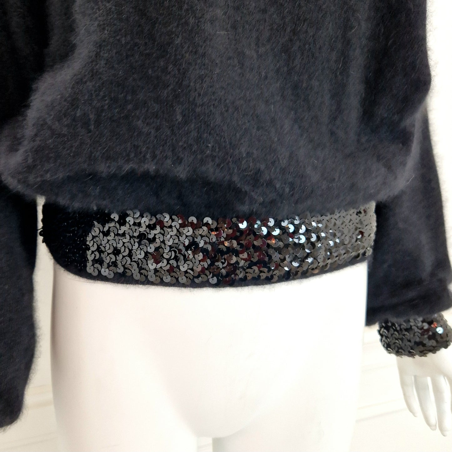 Maglione vintage nero paillettes