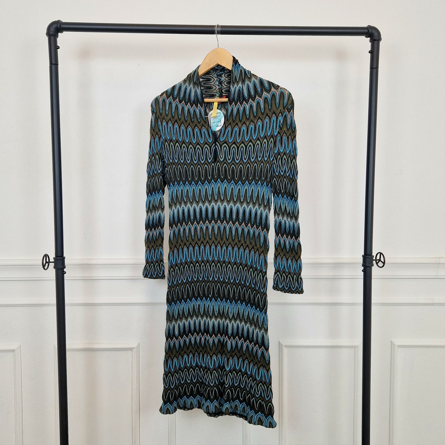 Missoni | Abito zig zag petrolio-marrone