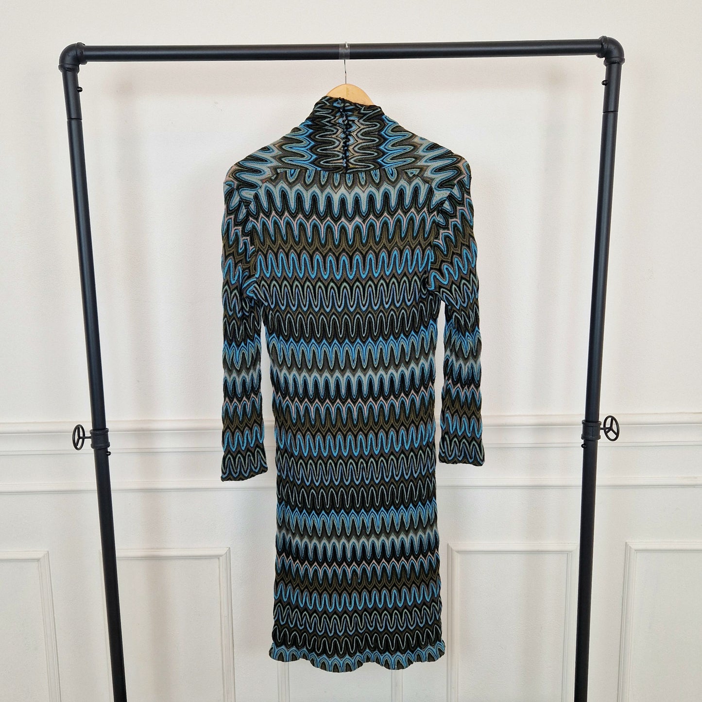 Missoni | Abito zig zag petrolio-marrone