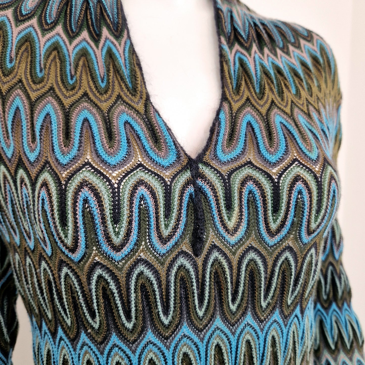 Missoni | Abito zig zag petrolio-marrone