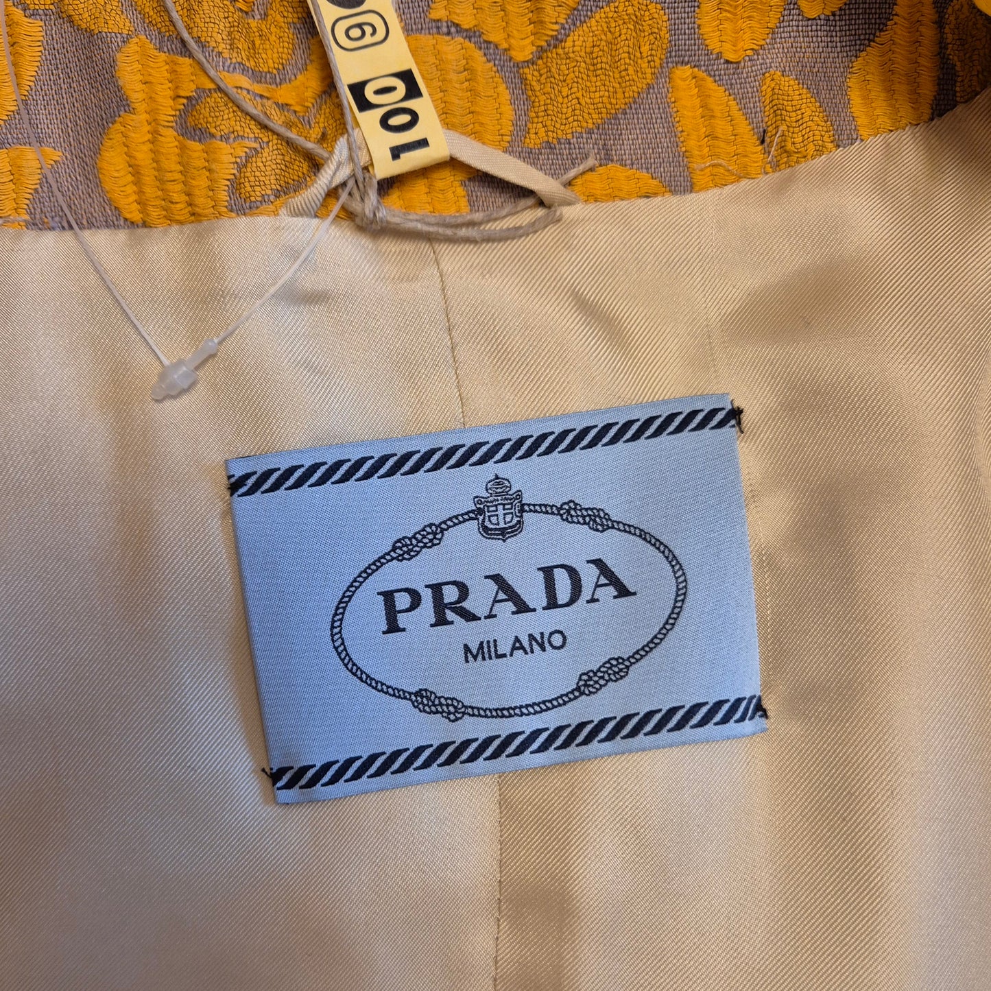 Prada | Giacca gialla tessuto damascato