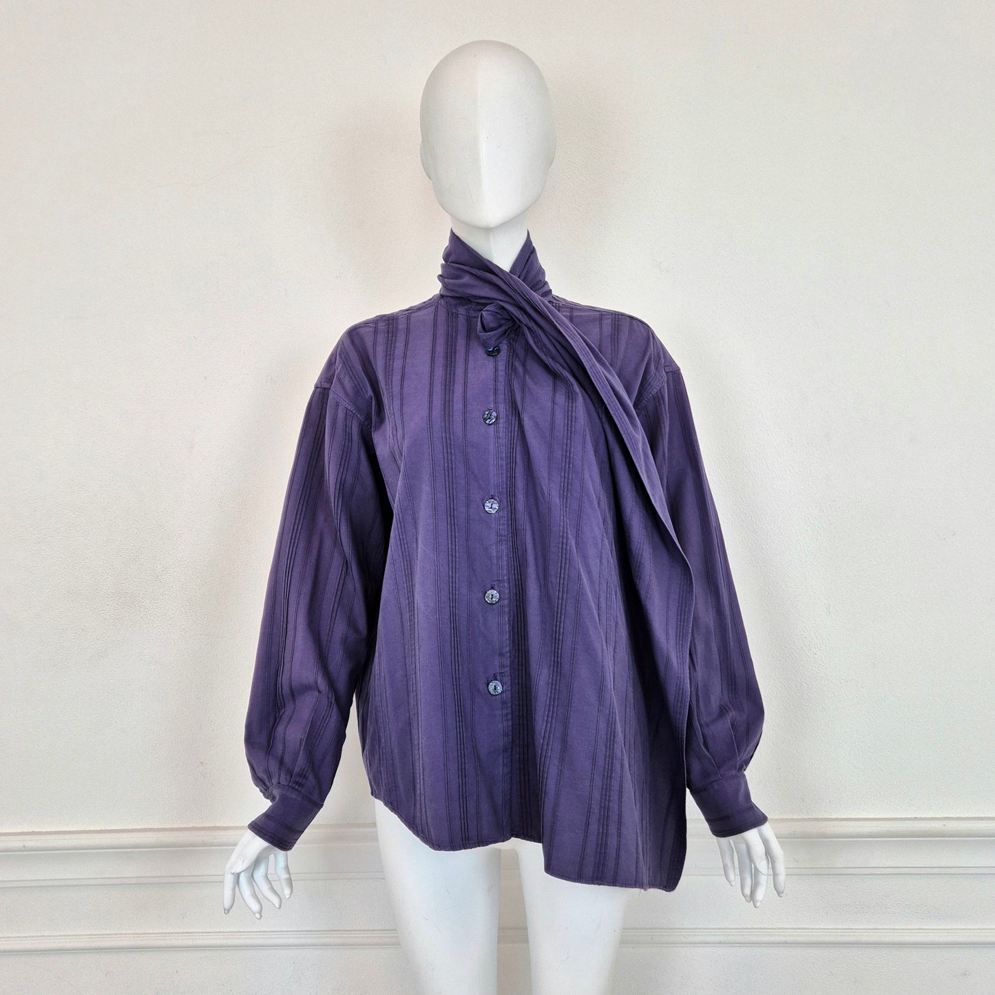 Romeo Gigli | Camicia viola cotone rigato