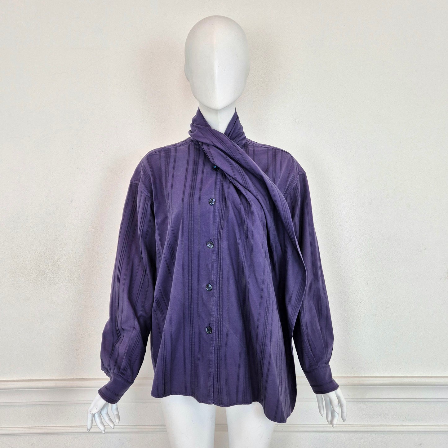 Romeo Gigli | Camicia viola cotone rigato