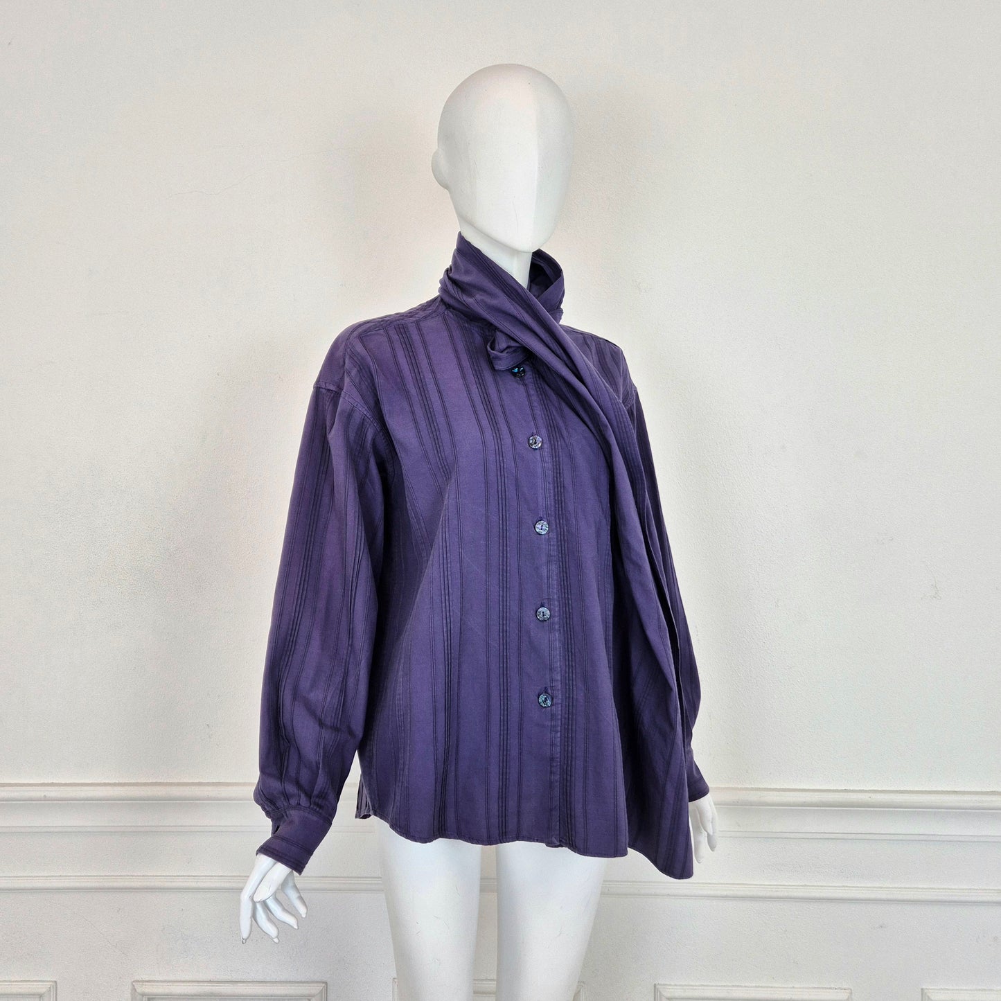 Romeo Gigli | Camicia viola cotone rigato