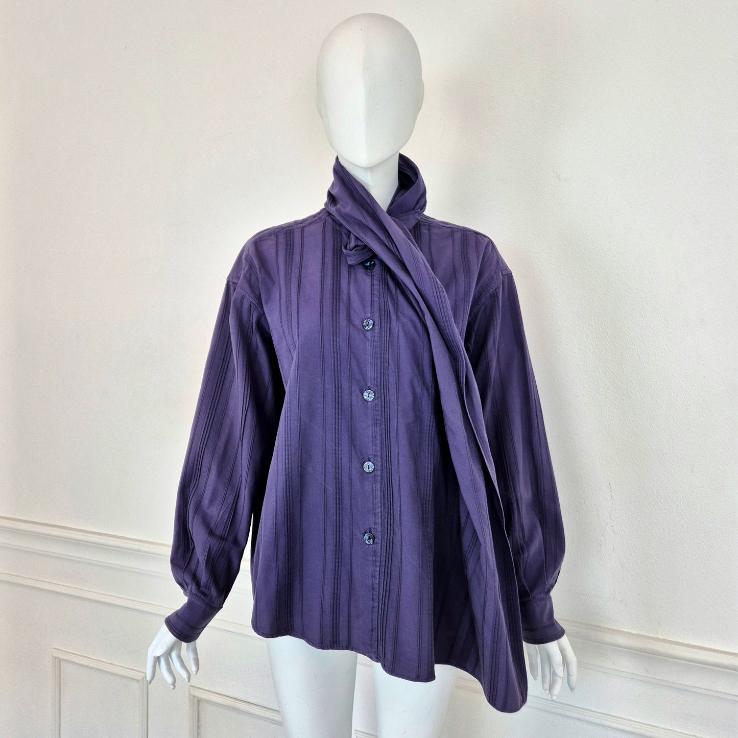 Romeo Gigli | Camicia viola cotone rigato