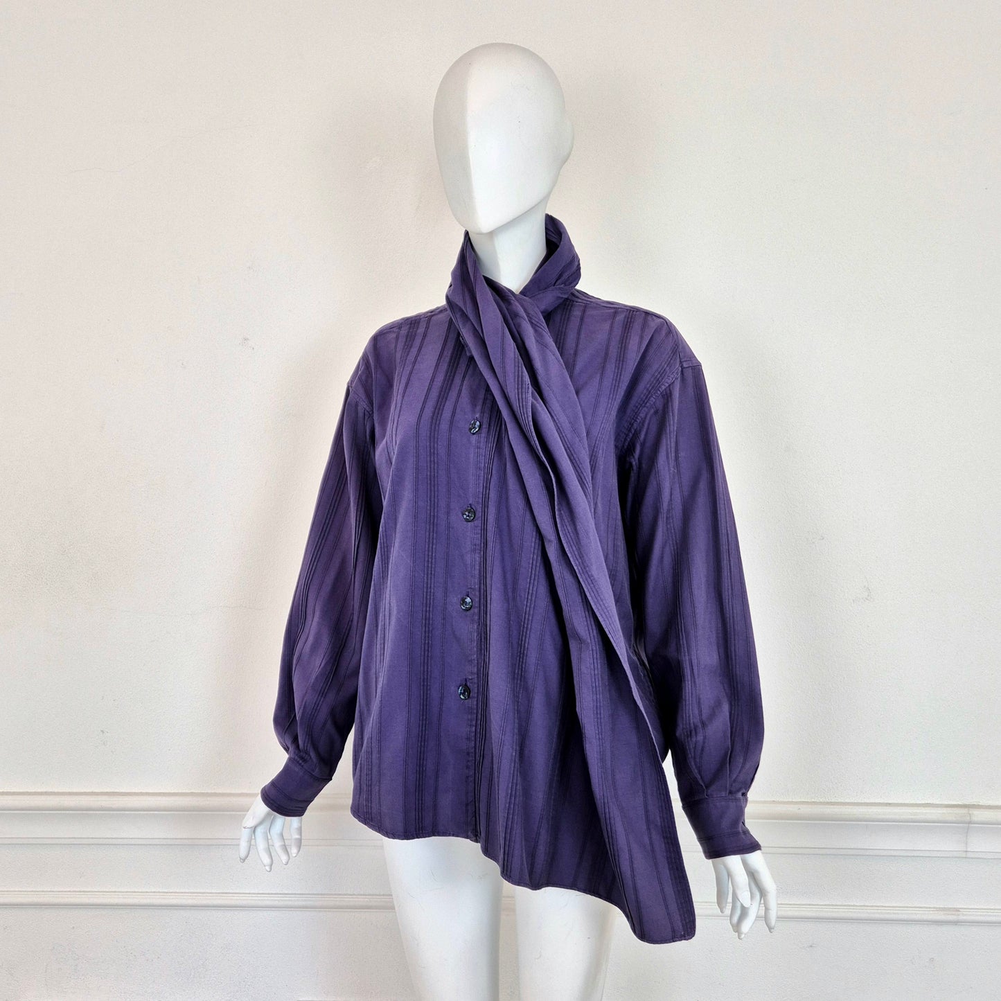 Romeo Gigli | Camicia viola cotone rigato