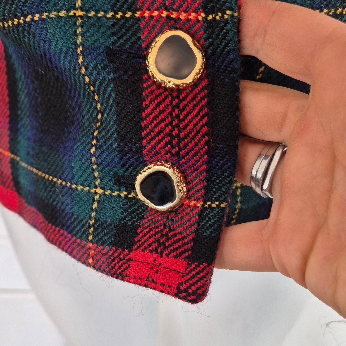 Yves Saint Laurent | Giacca tartan lana e velluto