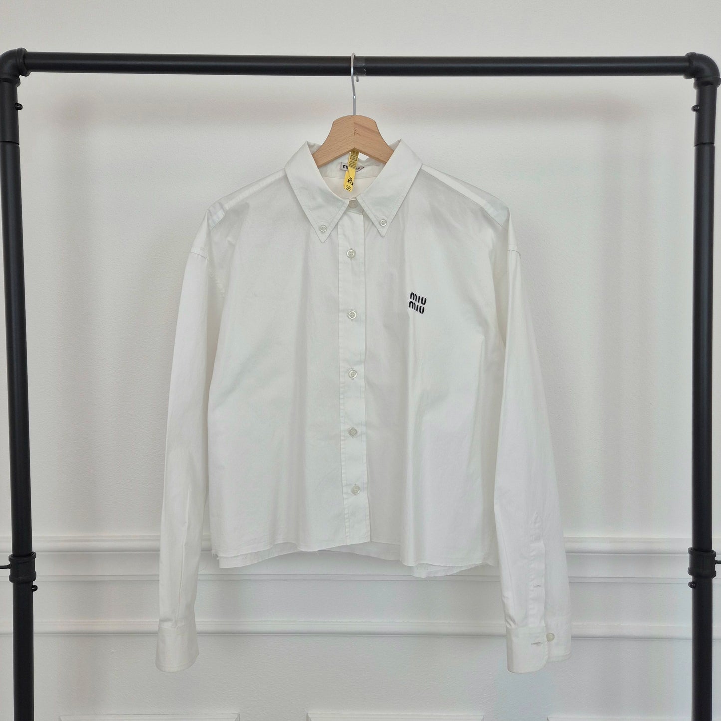 Miu Miu | Camicia bianca logo ricamato