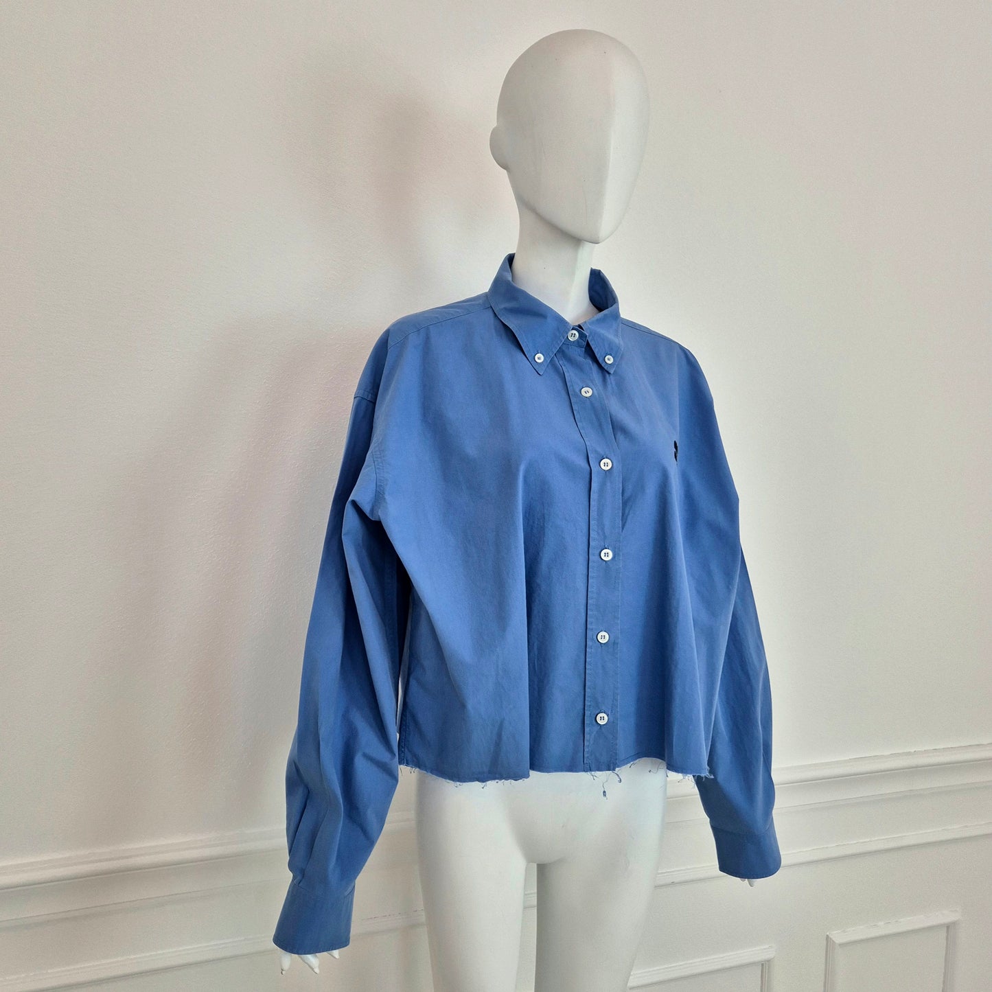 Miu Miu | Camicia azzurra logo ricamato