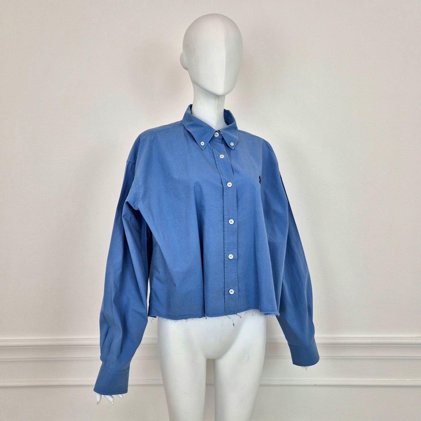 Miu Miu | Camicia azzurra logo ricamato