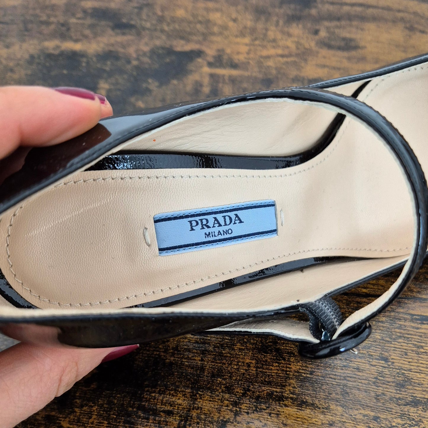 Prada | Mary jane vernice nera nr.37,5