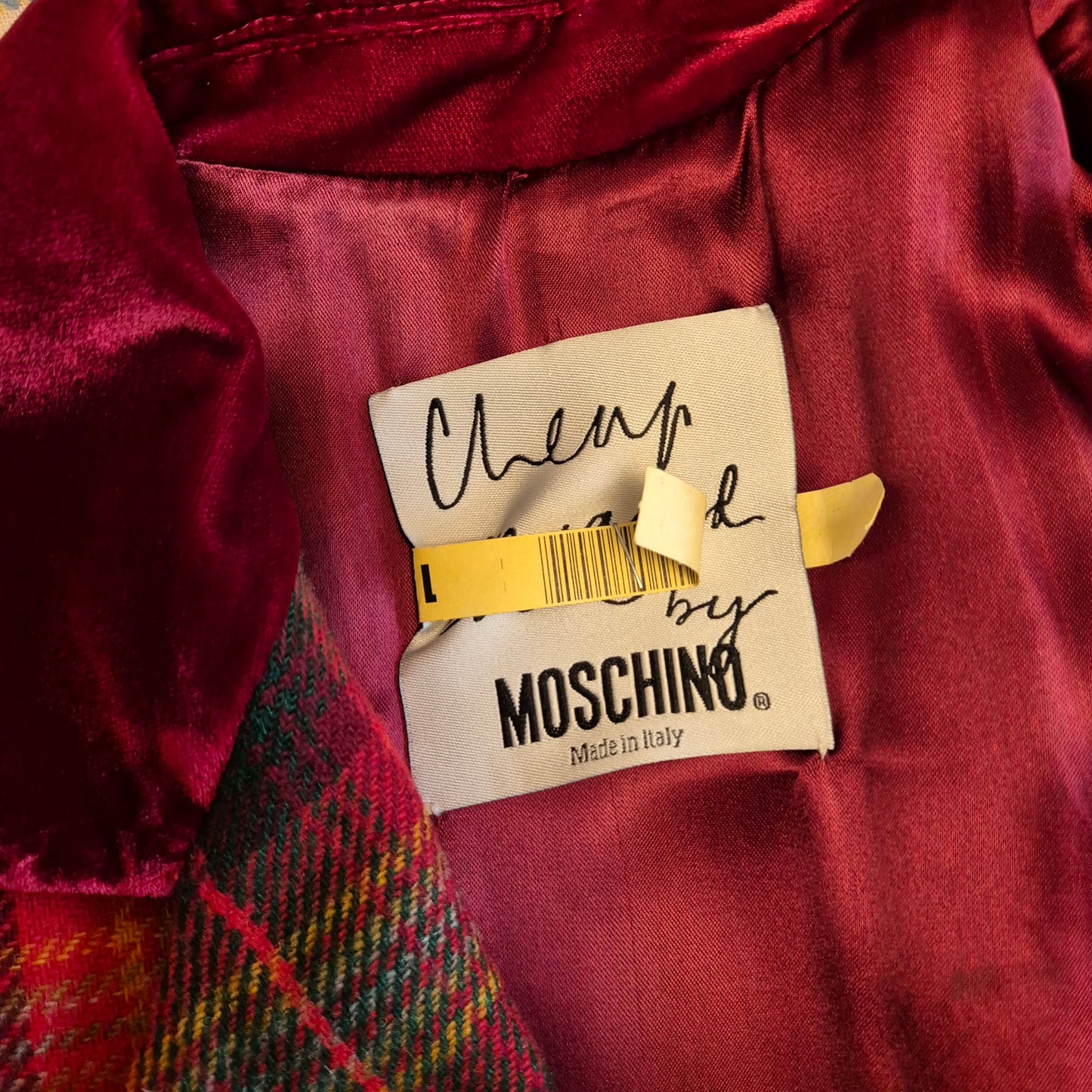 Moschino| Giacca scozzese bottoni cuore