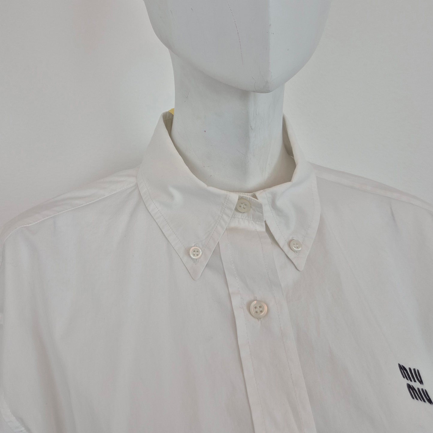 Miu Miu | Camicia bianca logo ricamato