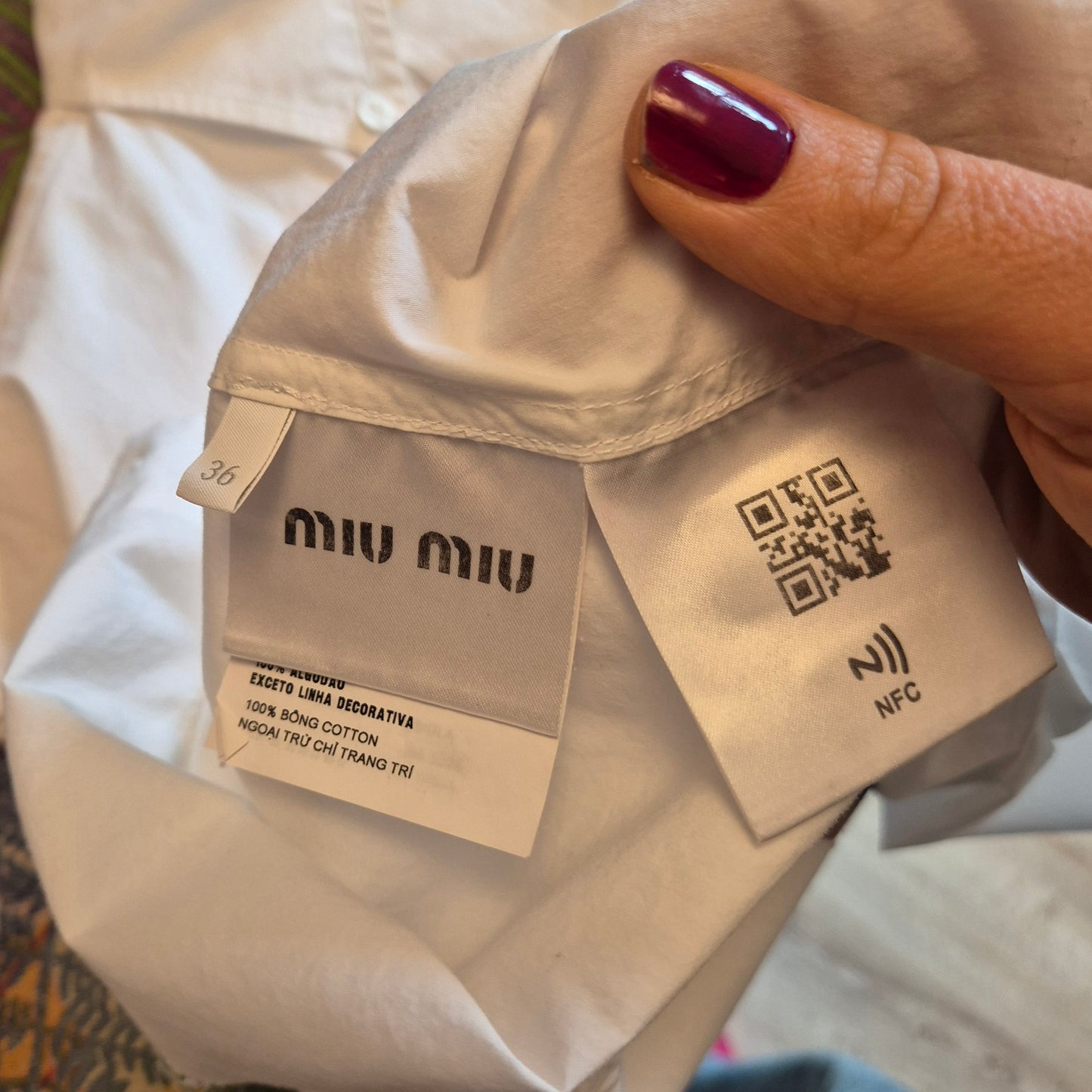 Miu Miu | Camicia bianca logo ricamato