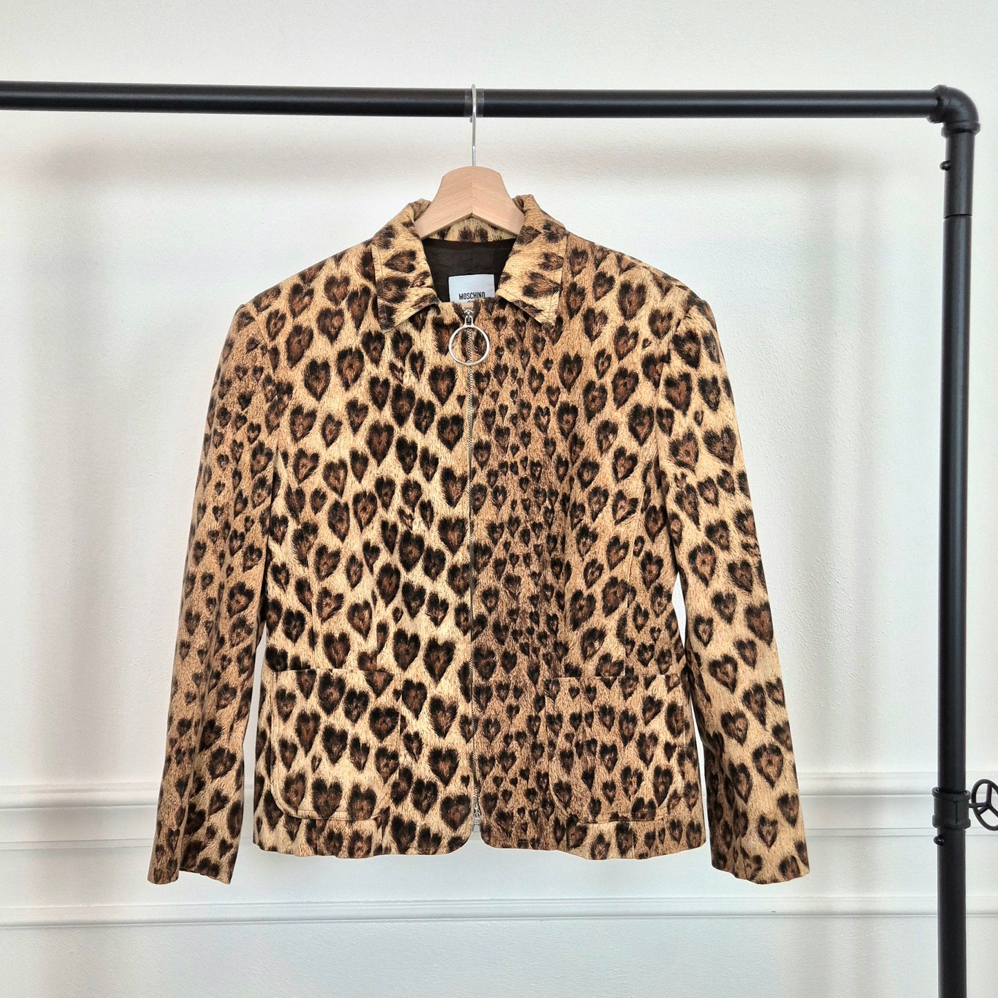 Moschino | Giacca stampa animalier cuori