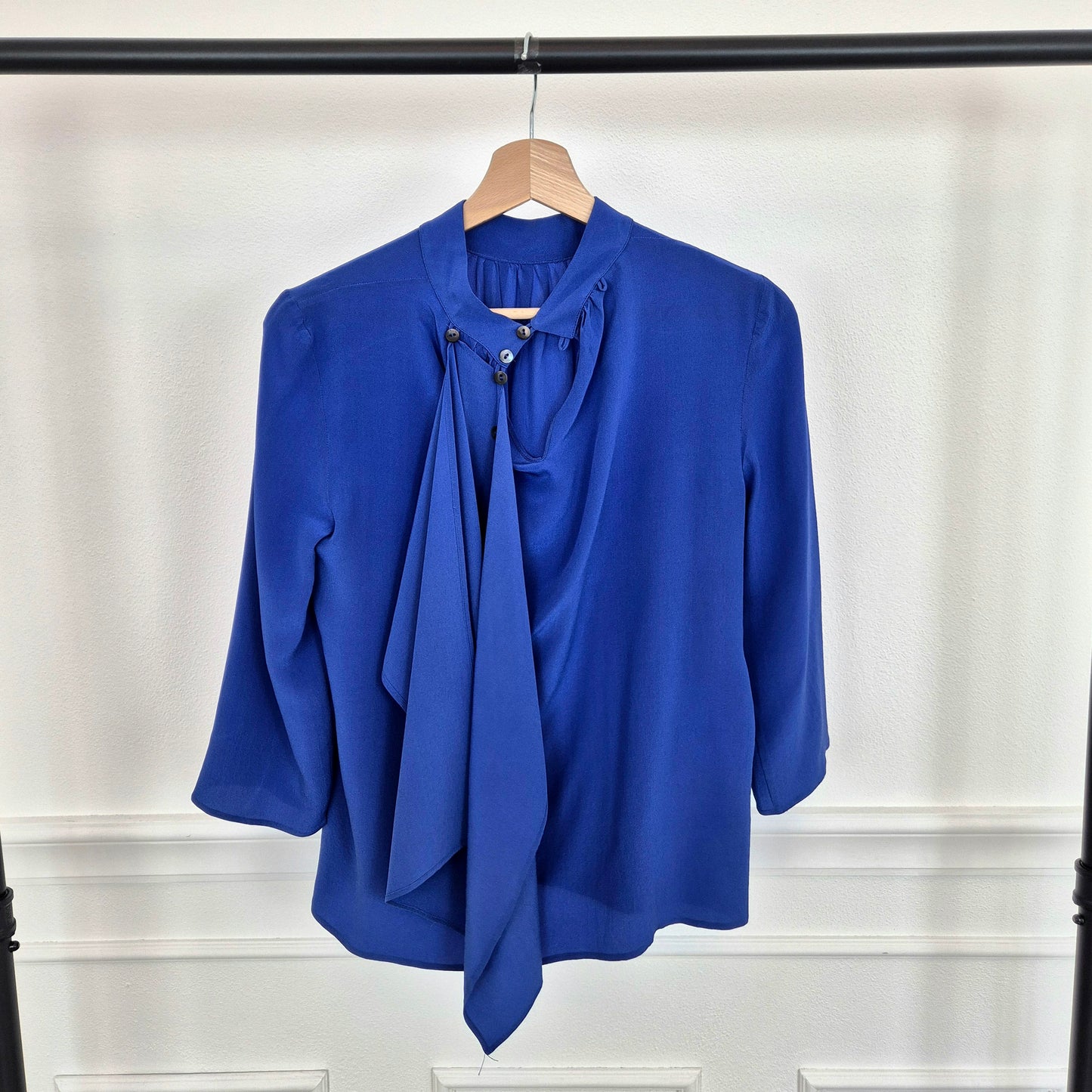 Prada | Camicia in seta blu acceso