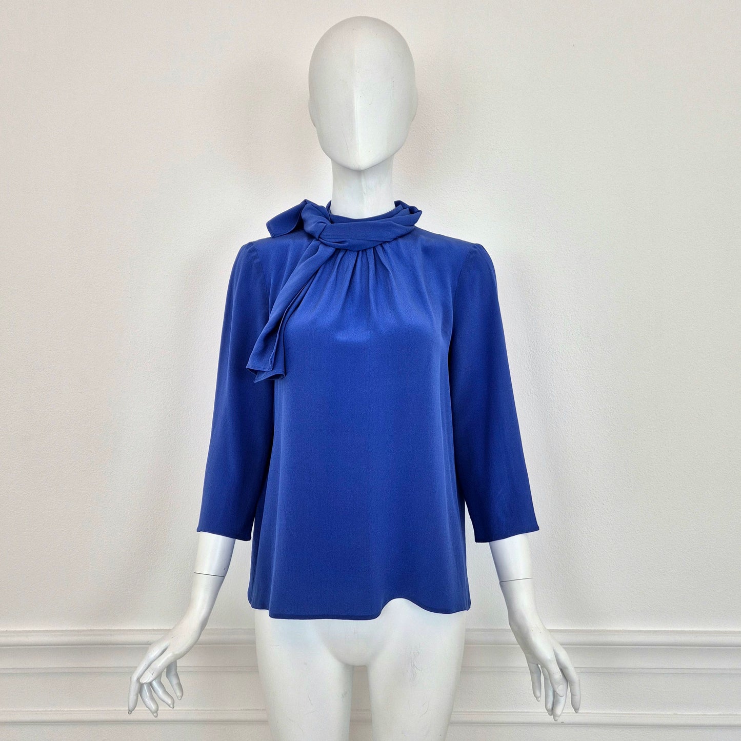 Prada | Camicia in seta blu acceso