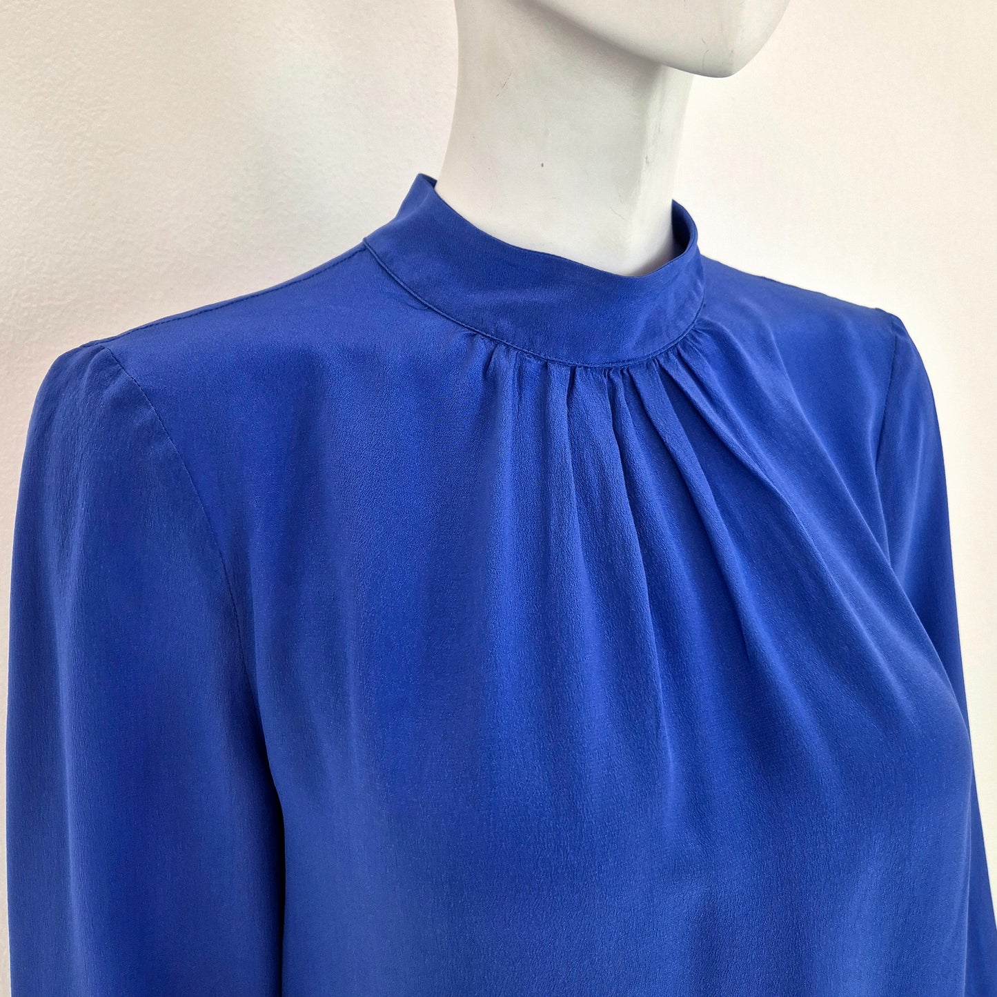 Prada | Camicia in seta blu acceso