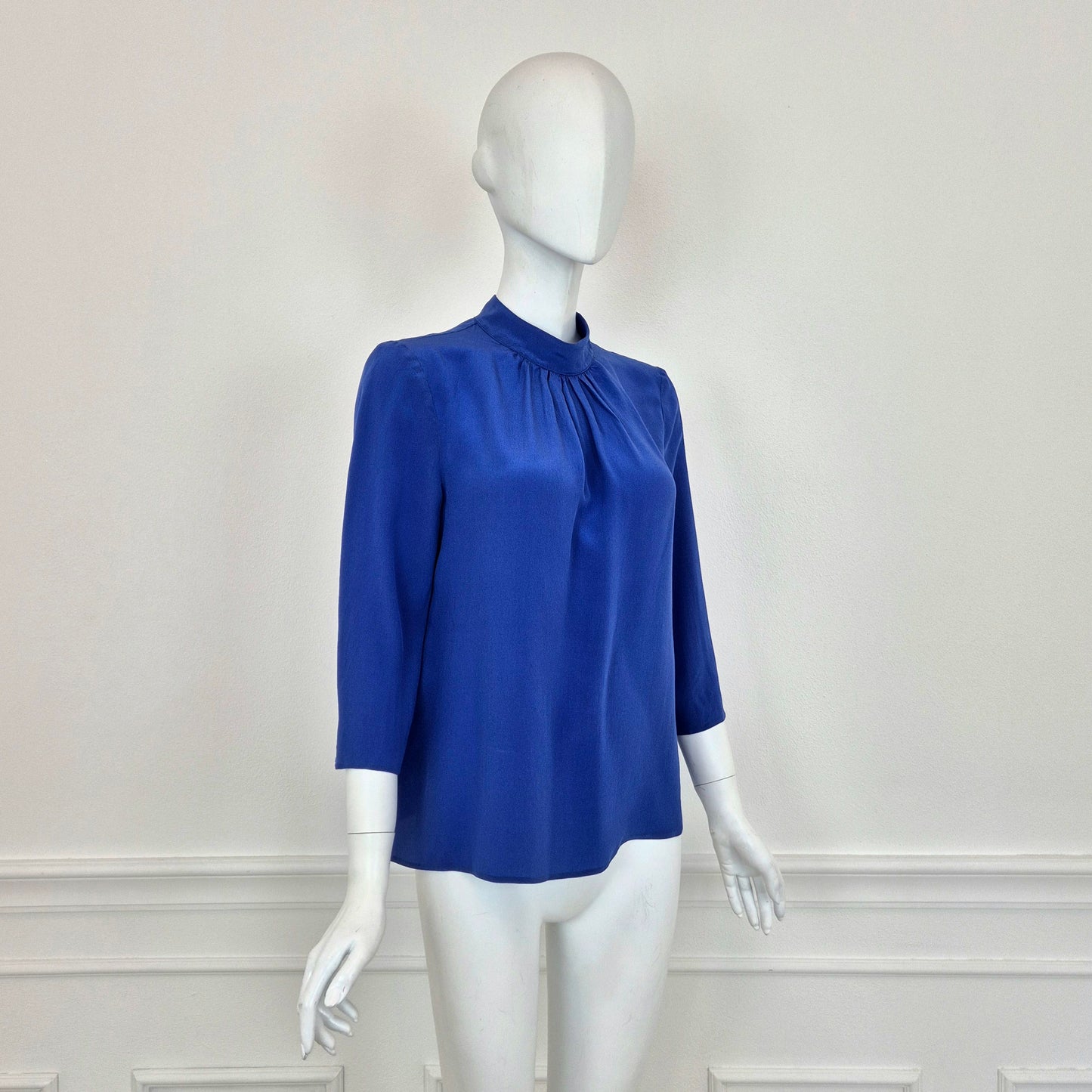 Prada | Camicia in seta blu acceso