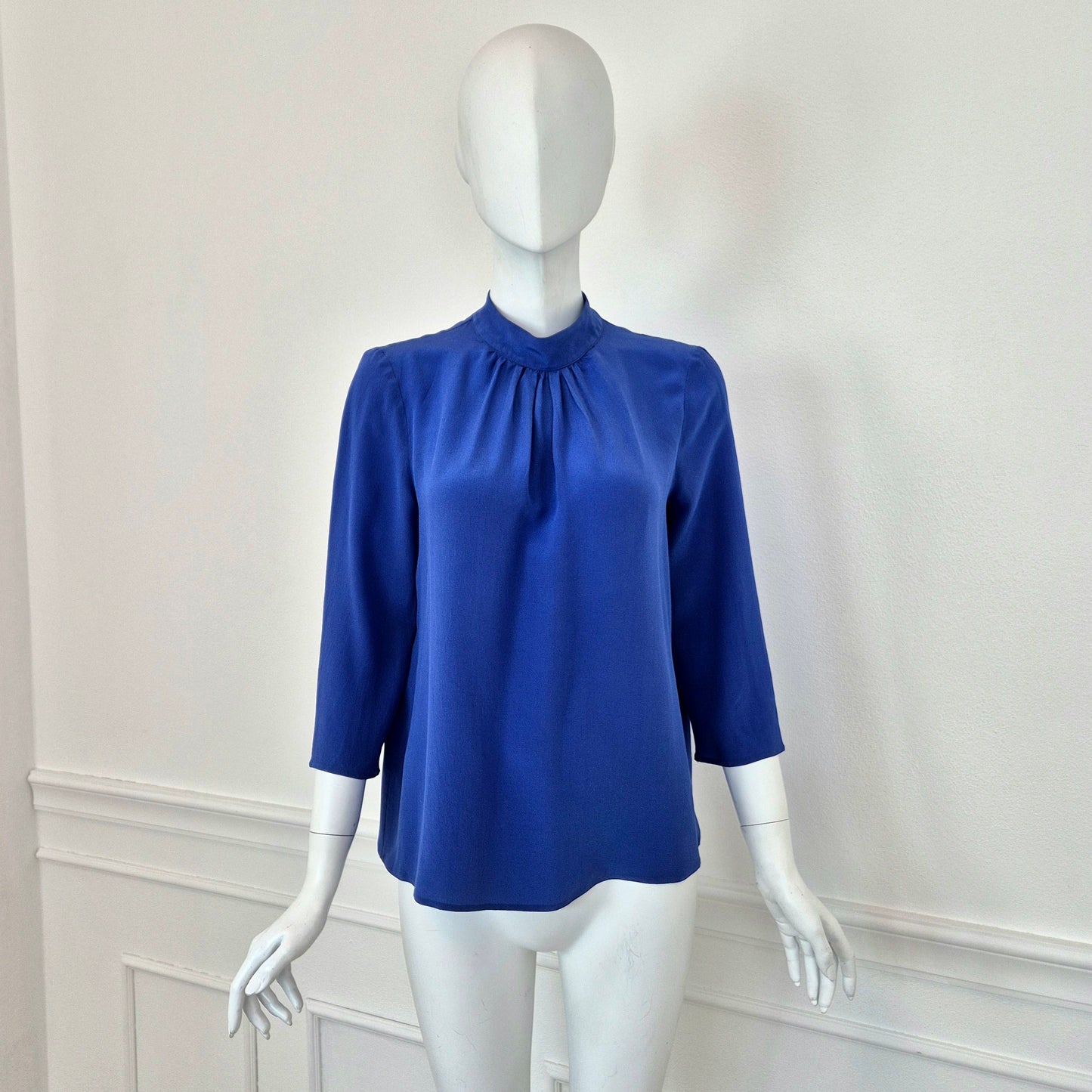 Prada | Camicia in seta blu acceso