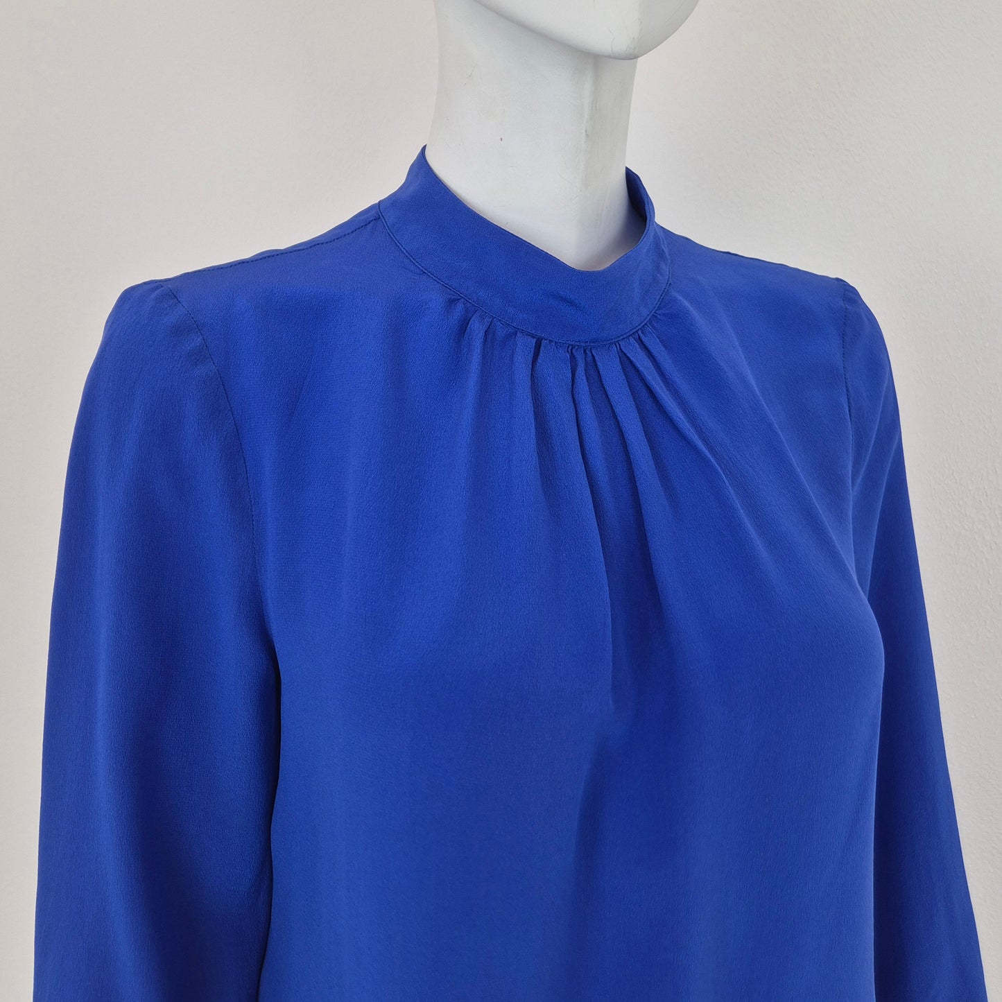 Prada | Camicia in seta blu acceso