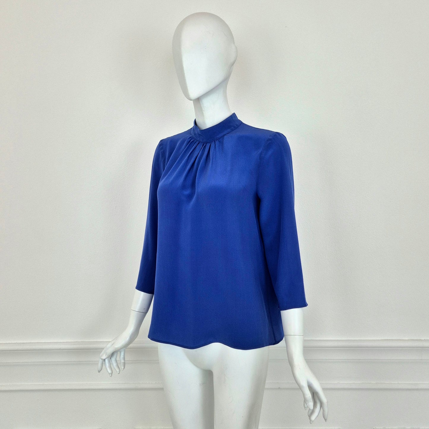 Prada | Camicia in seta blu acceso