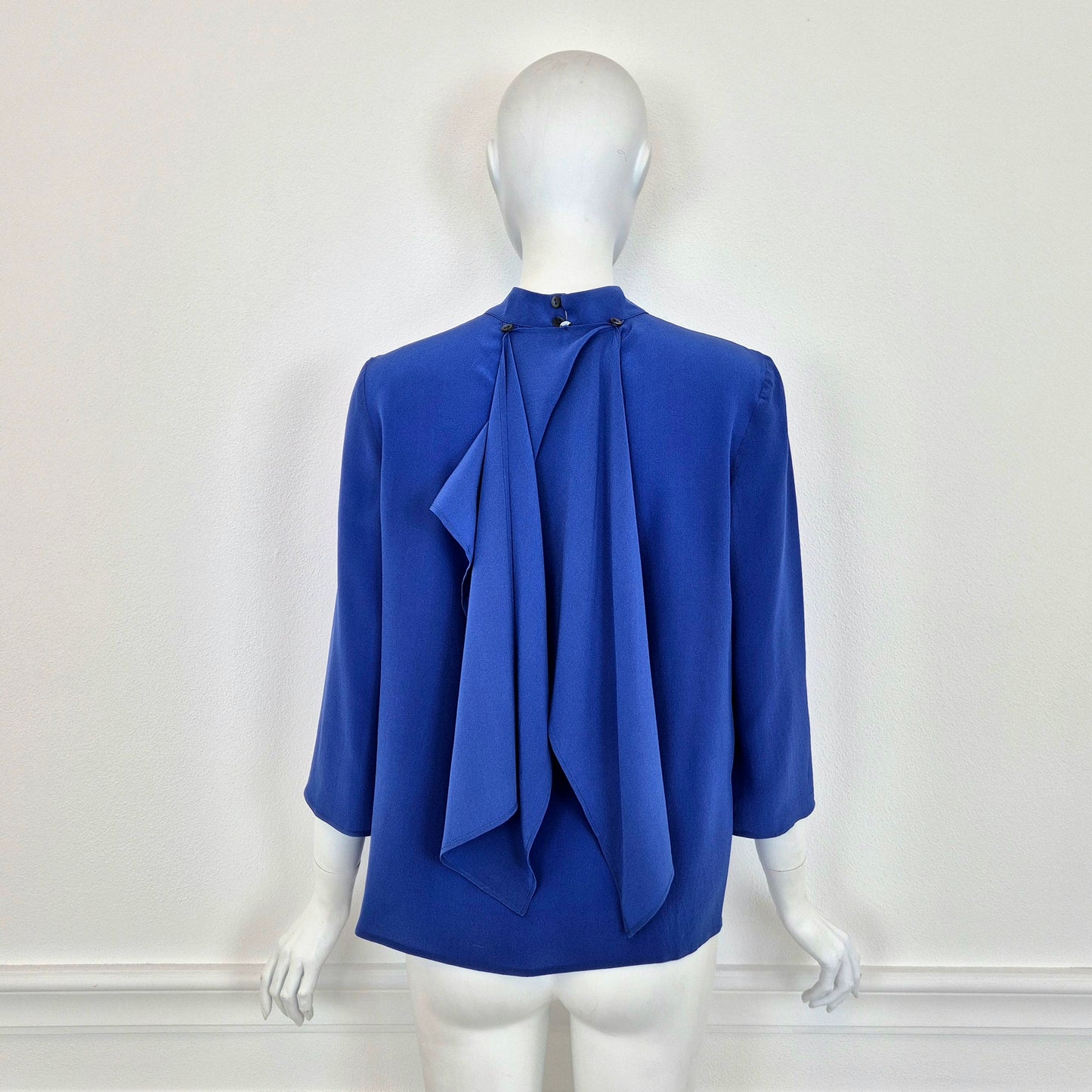 Prada | Camicia in seta blu acceso