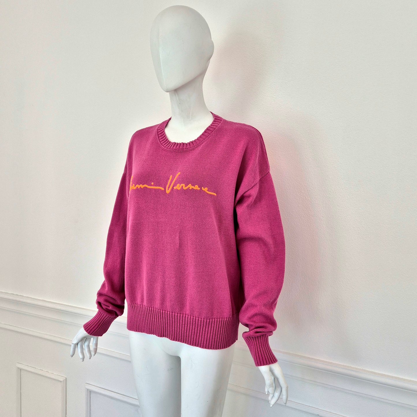 Versace | Maglione in cotone rosa