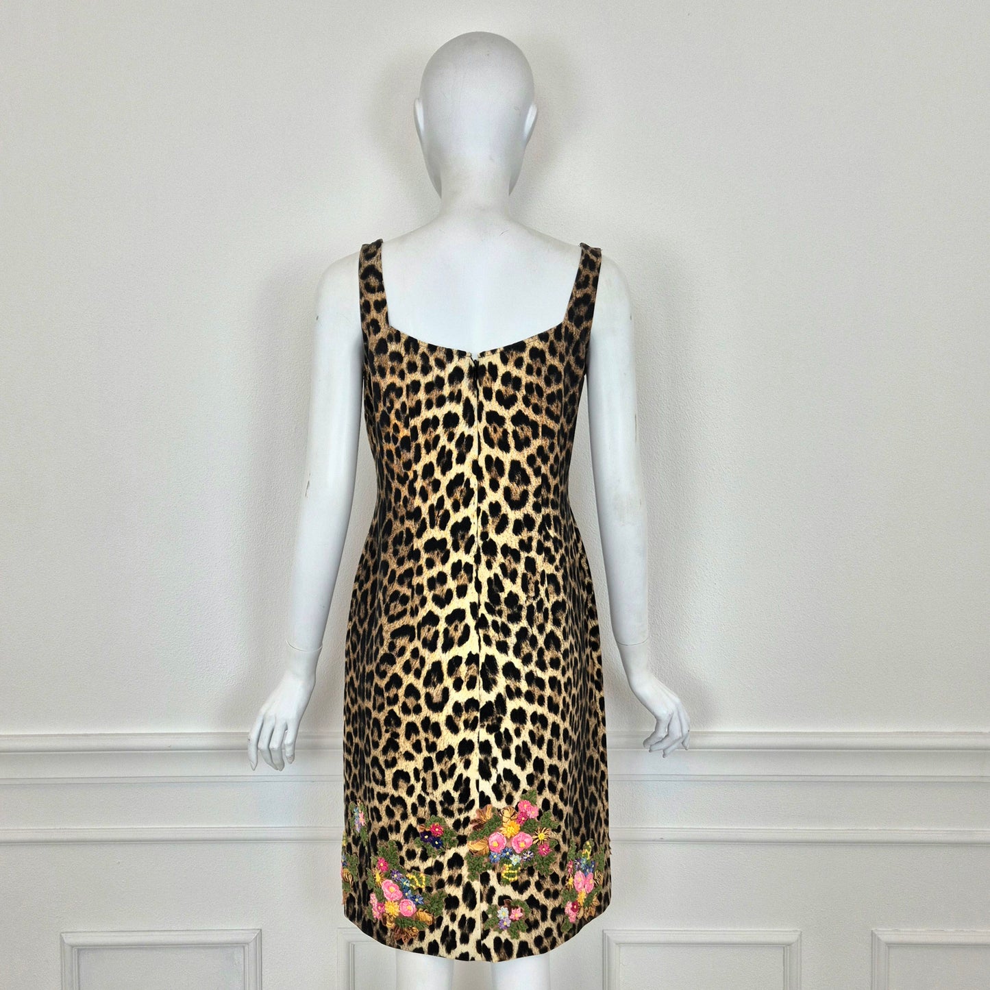 Moschino | Abito animalier con fiori ricamati