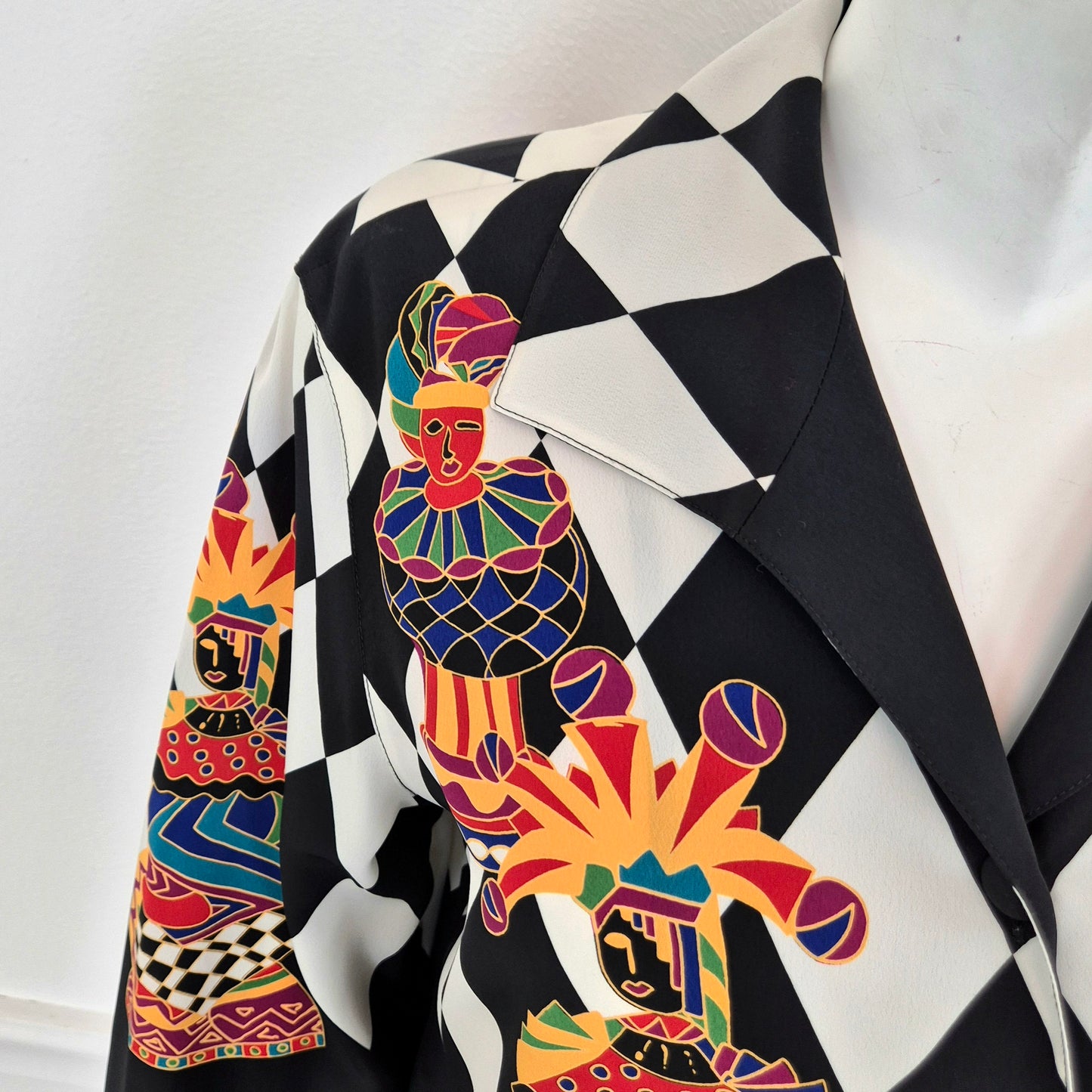 Louis Feraud | Camicia bianca e nera con stampa multicolor