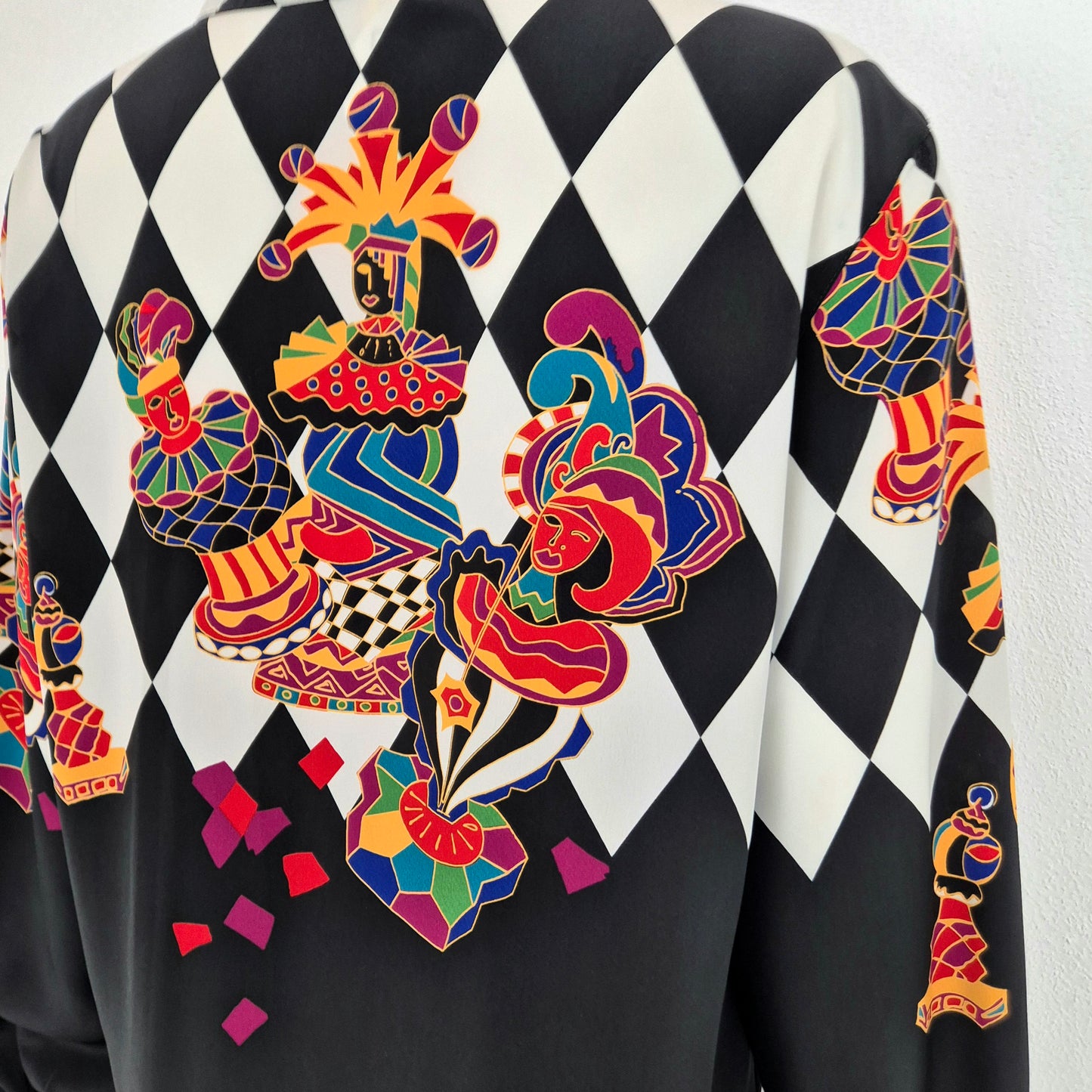 Louis Feraud | Camicia bianca e nera con stampa multicolor