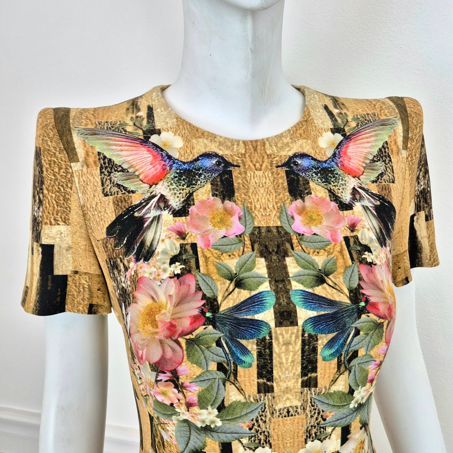 Alexander McQueen | Abito resort 2013 colibrì e libellule