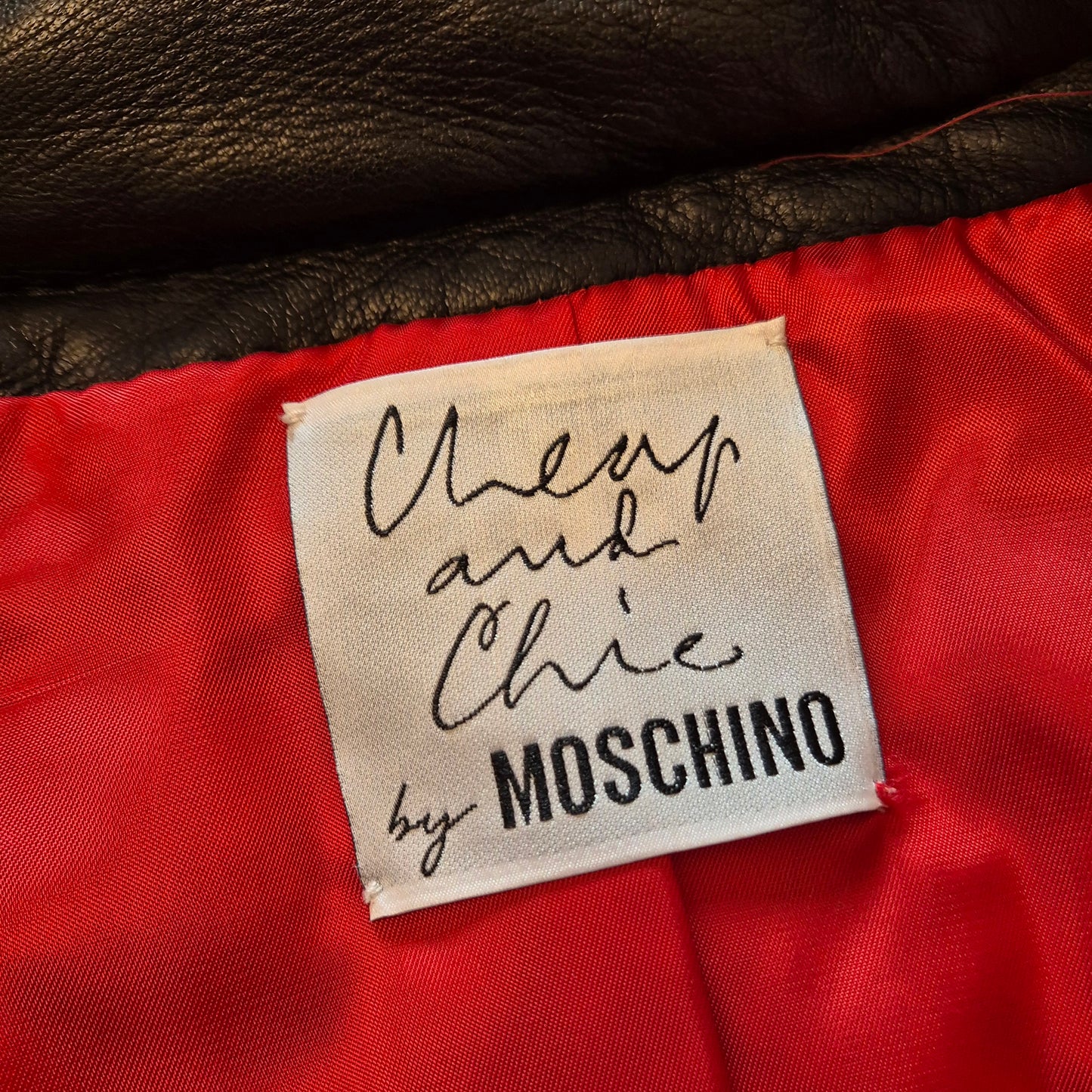 Moschino | Giacca vintage in pelle trapuntata