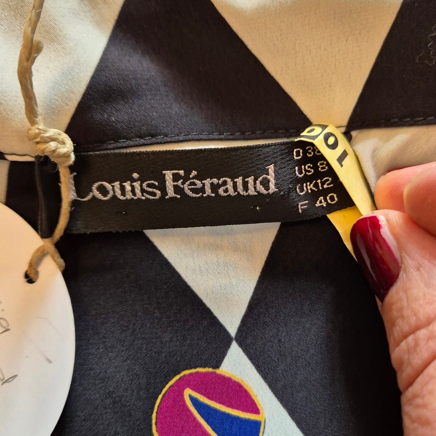 Louis Feraud | Camicia bianca e nera con stampa multicolor