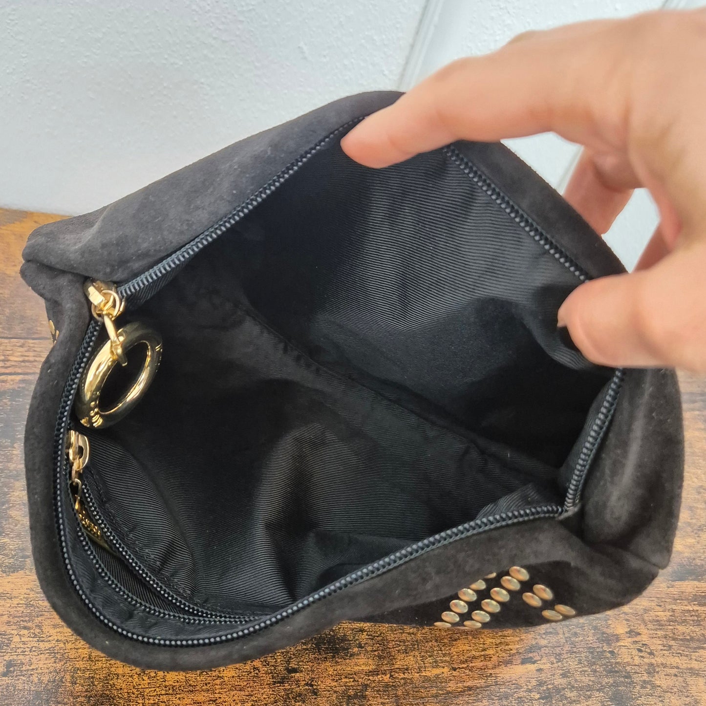 Moschino | Pochette vintage camoscio nero