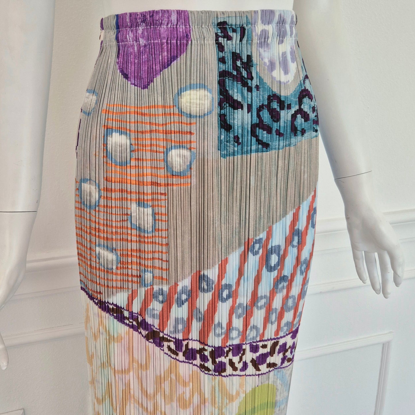 Issey Miyake Pleats Please | Gonna lunga multicolor