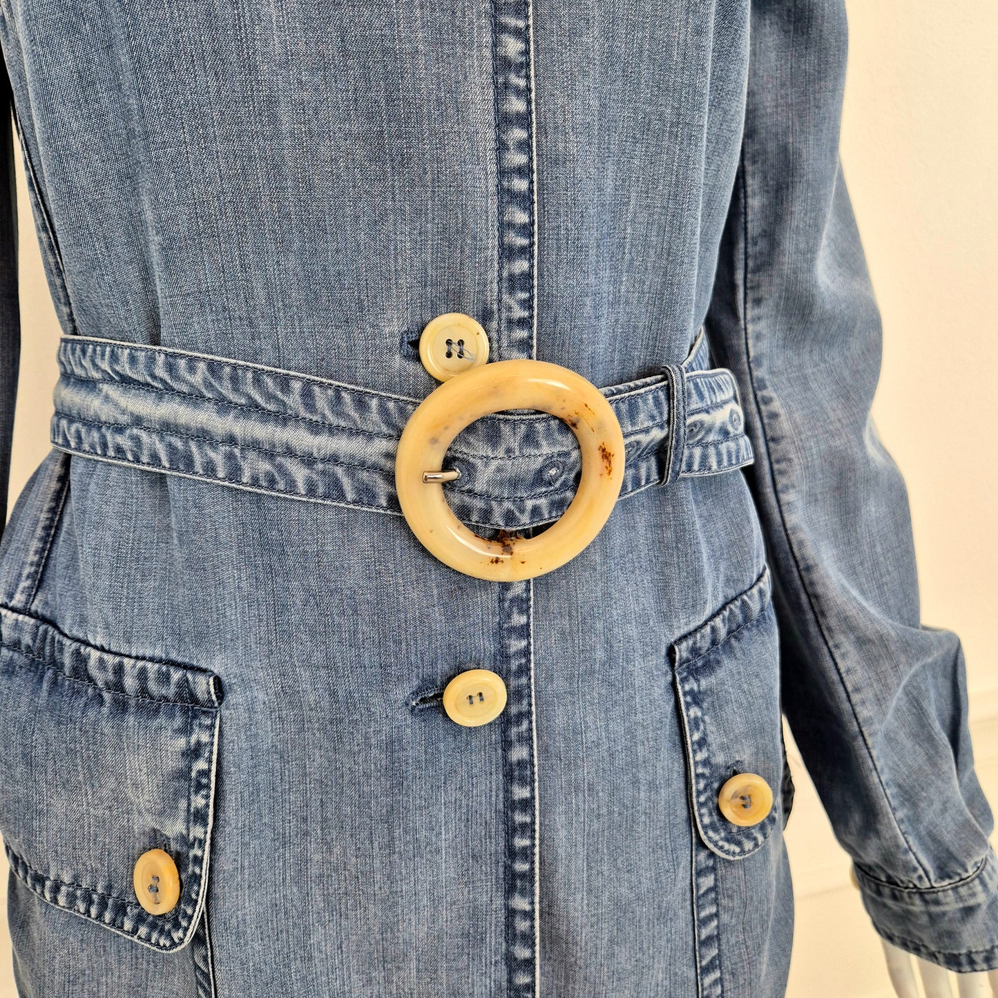 Prada | Giacca in denim leggero con cintura