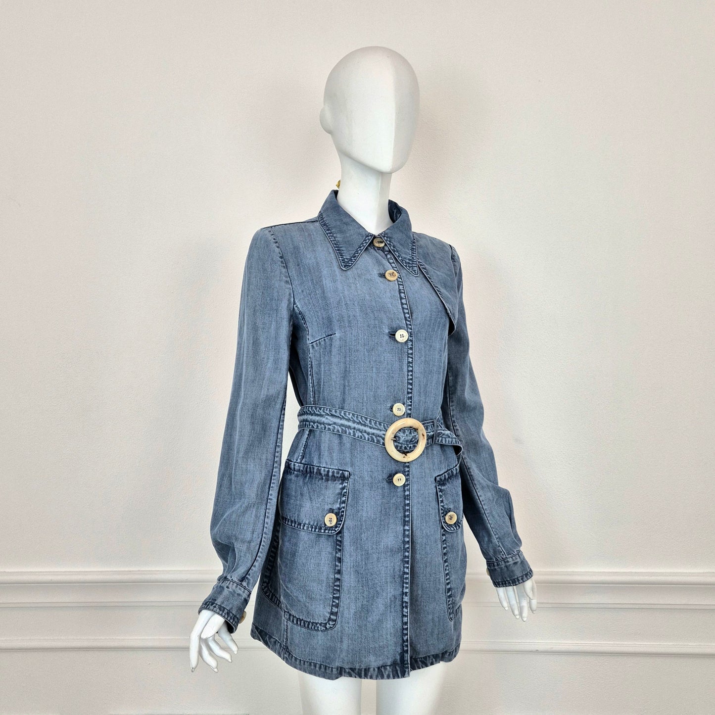 Prada | Giacca in denim leggero con cintura