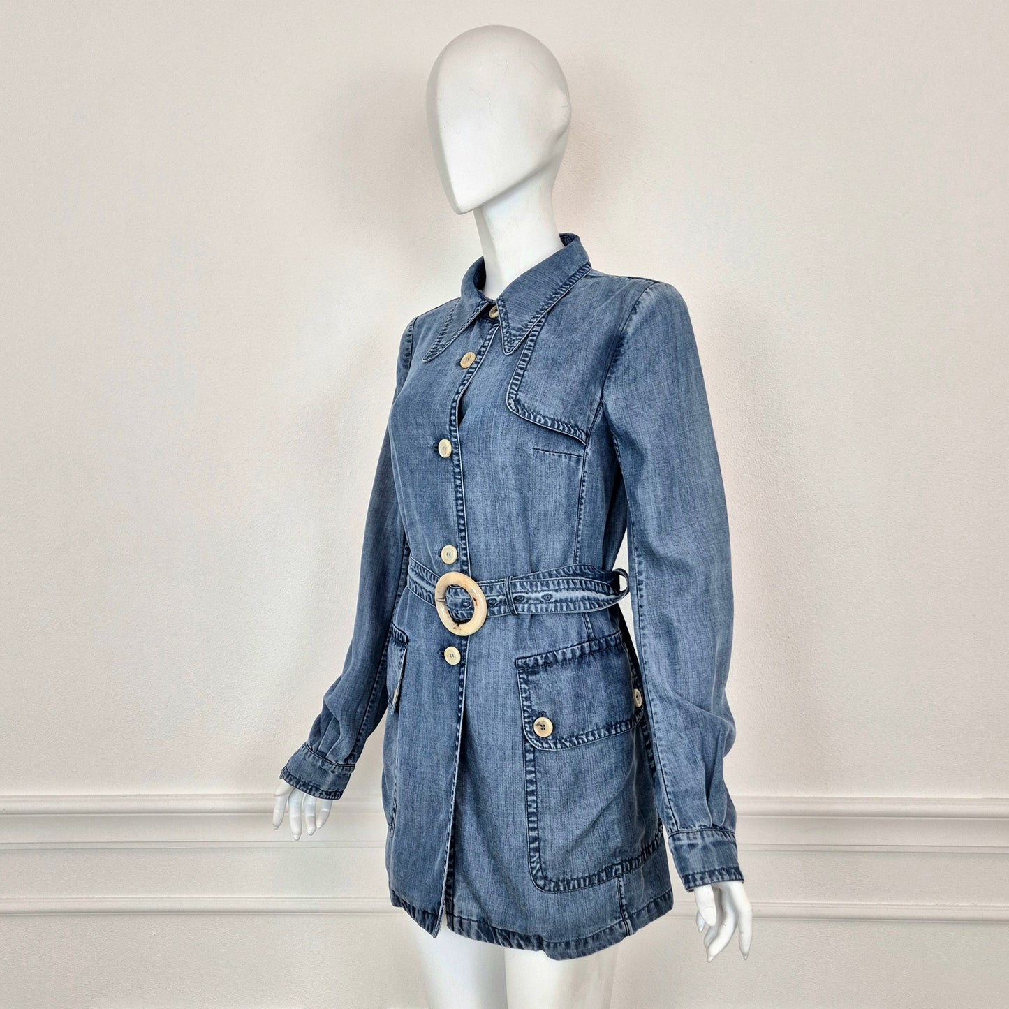 Prada | Giacca in denim leggero con cintura