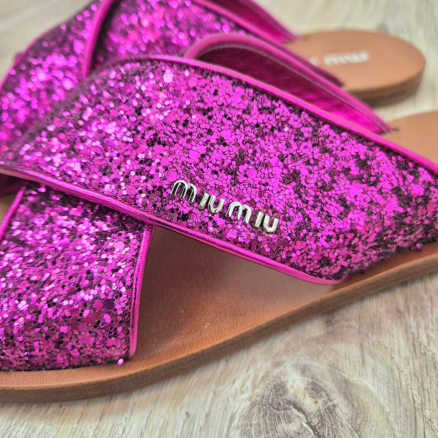 Miu Miu | Sandali glitter fasce incrociate