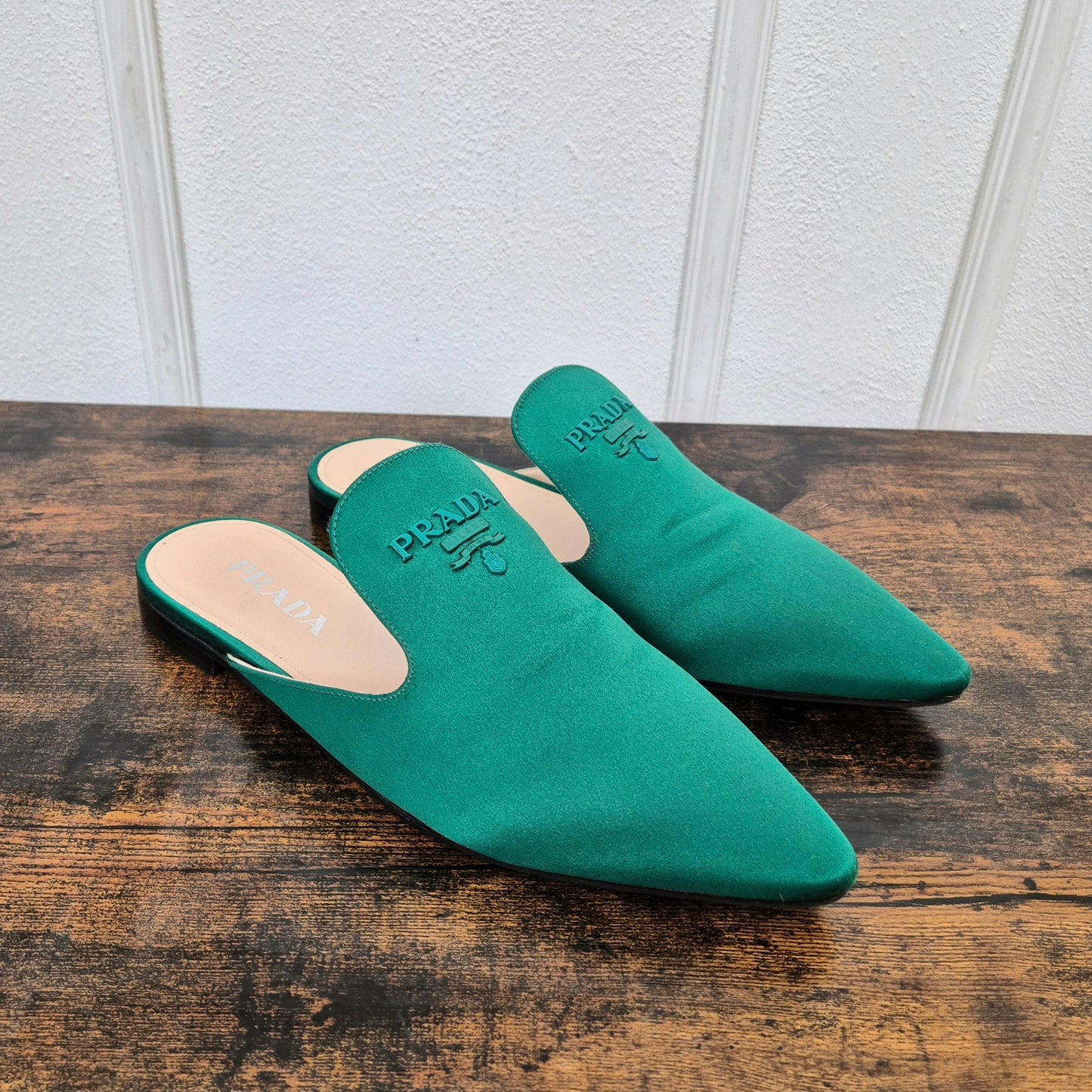 Prada | Mules in raso verde nr.39