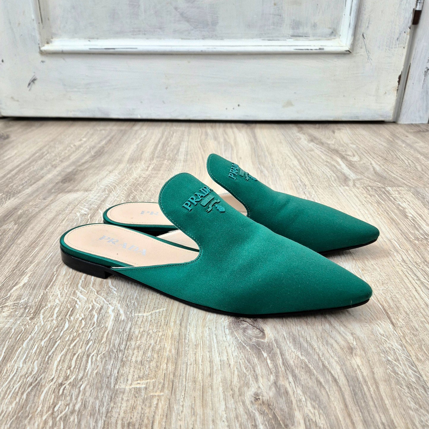 Prada | Mules in raso verde nr.39