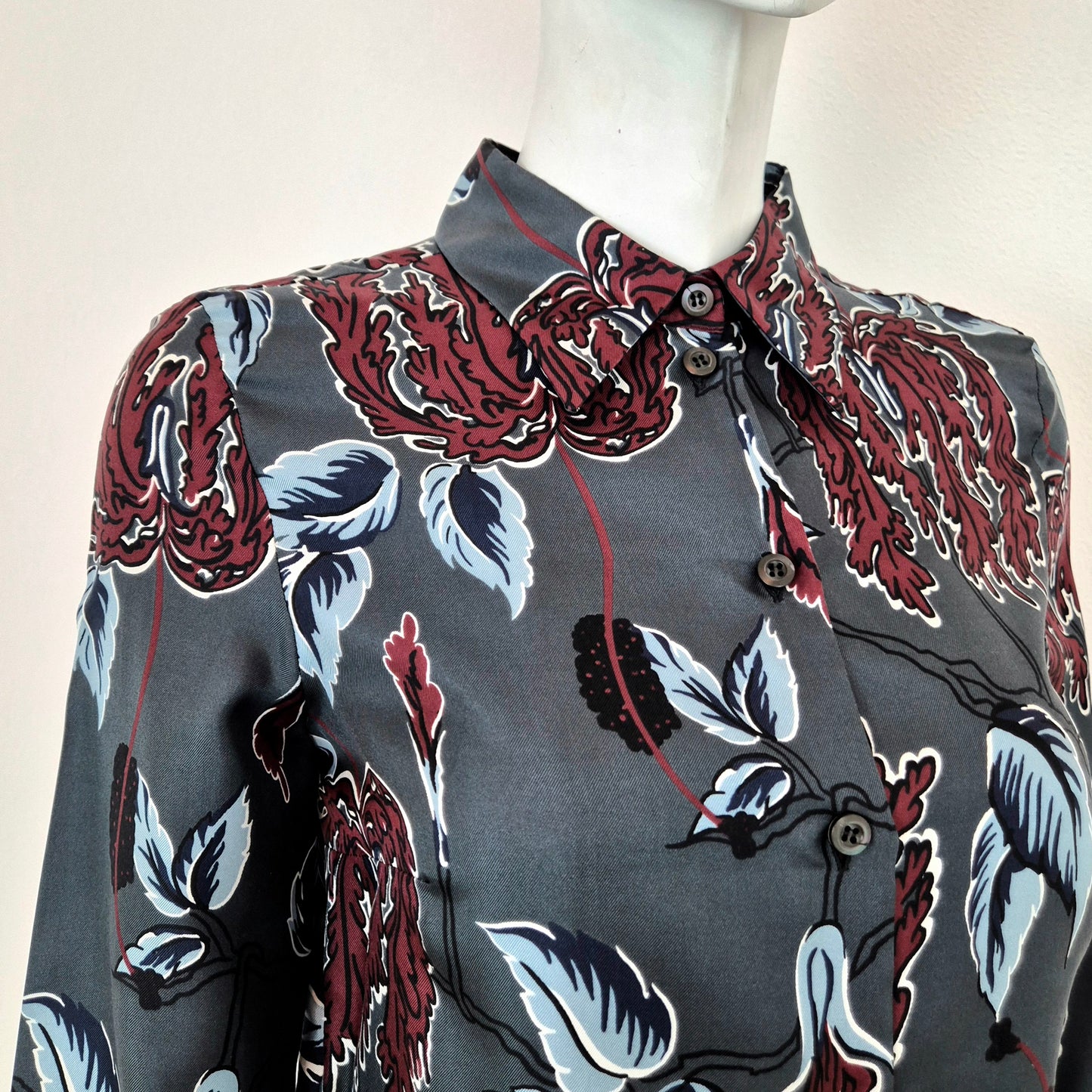 Prada | Camicia in seta stampa floreale