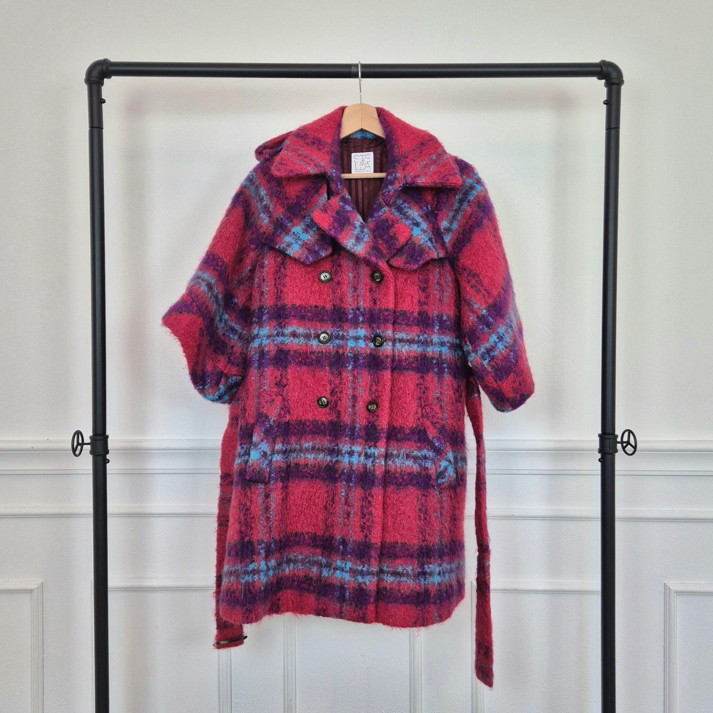 Stella Jean | Cappottino tartan rosa